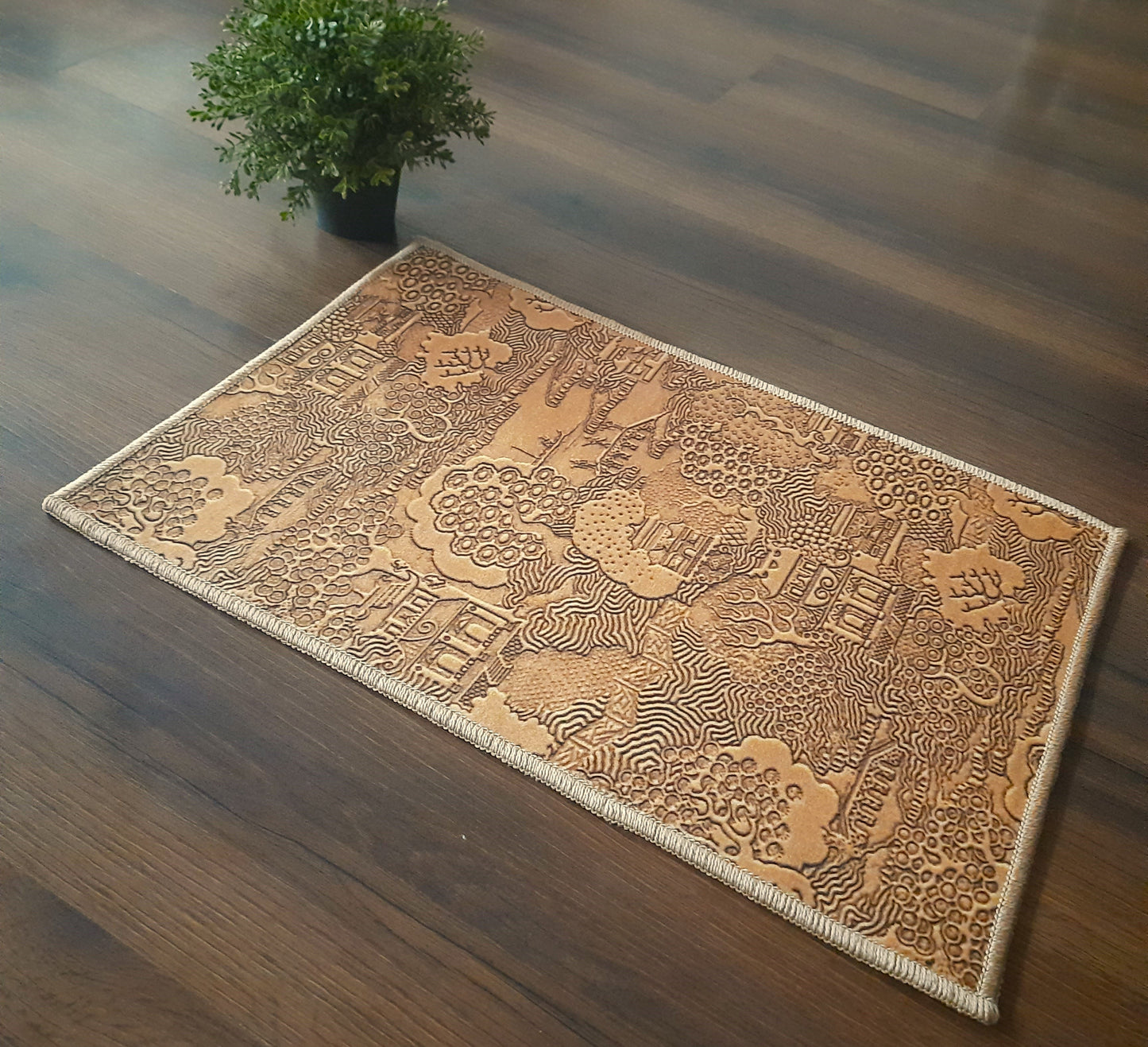 3D Earthy Elements Rectangle mat Collection By Avioni Home | Anti Slip, Durable & Washable | Outdoor & Indoor- SET OF 2