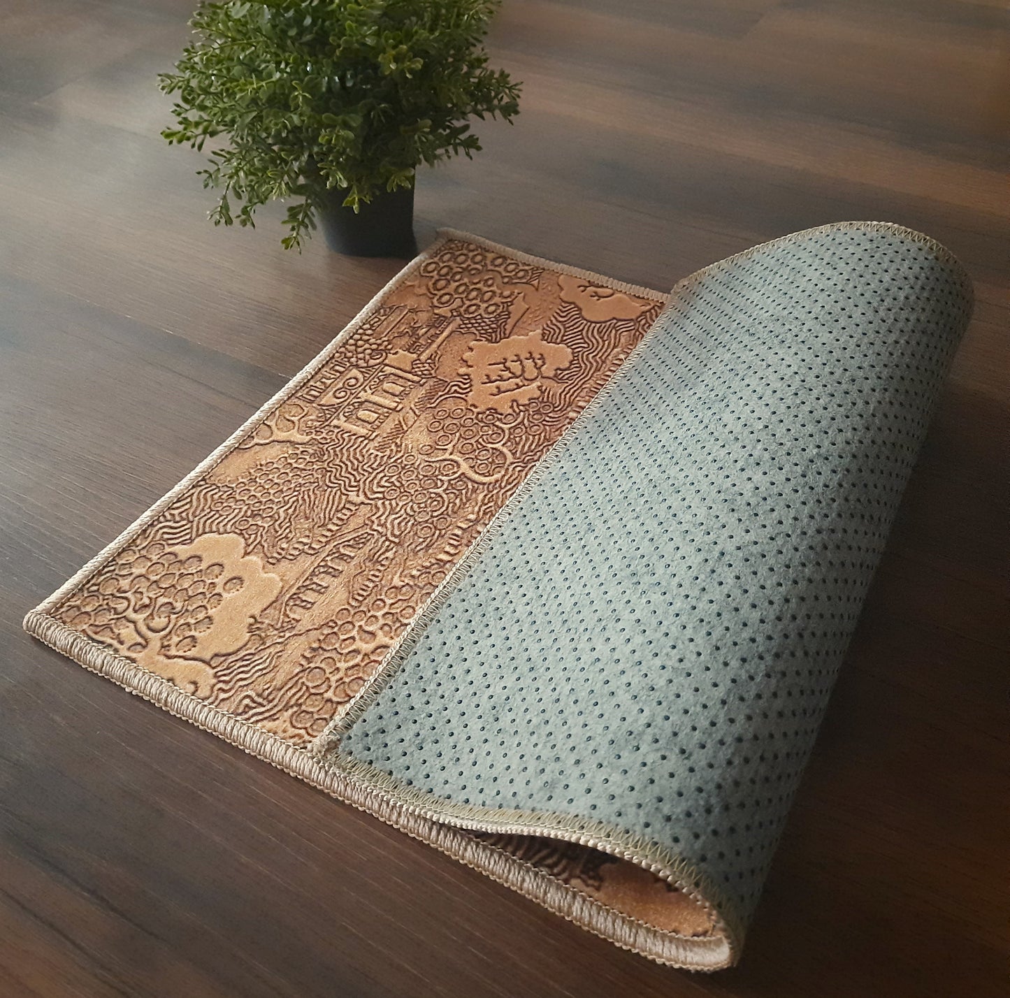 3D Earthy Elements Rectangle mat Collection By Avioni Home | Anti Slip, Durable & Washable | Outdoor & Indoor- SET OF 2