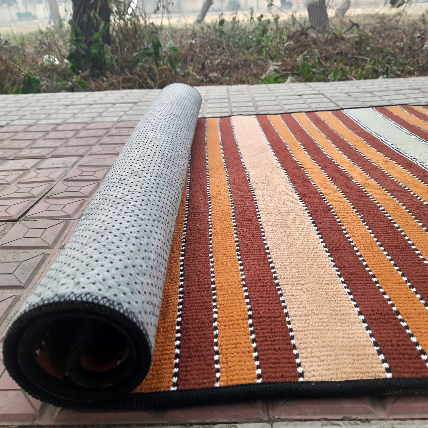 Avioni Luxury Soft Premium 100% Cotton Anti Slip Large Size Yoga Mat In Multi Color 87cm x 158cm (~3 feet x 5 feet)