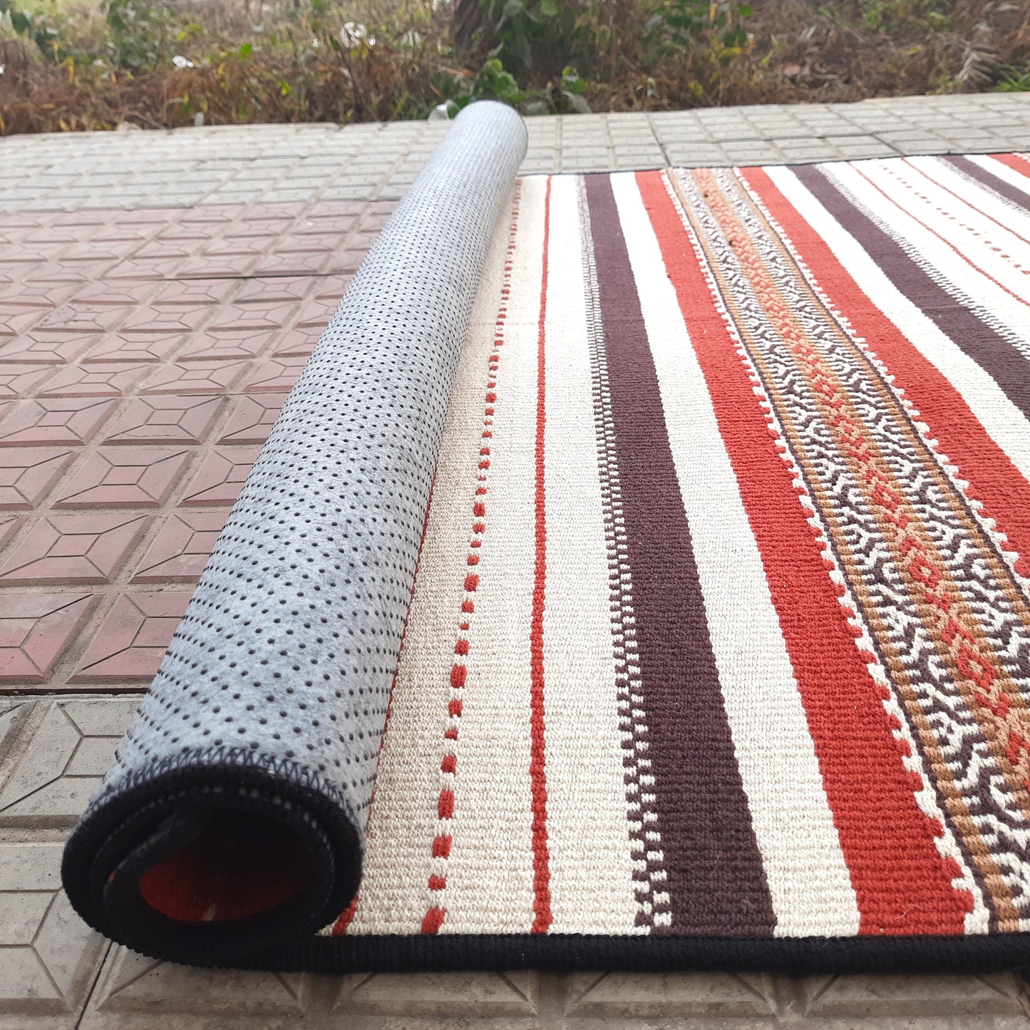 Avioni Luxury Soft Premium 100% Cotton Anti Slip Large Size Yoga Mat In Multi Color 113cm x 180cm (~4 feet x 6 feet)