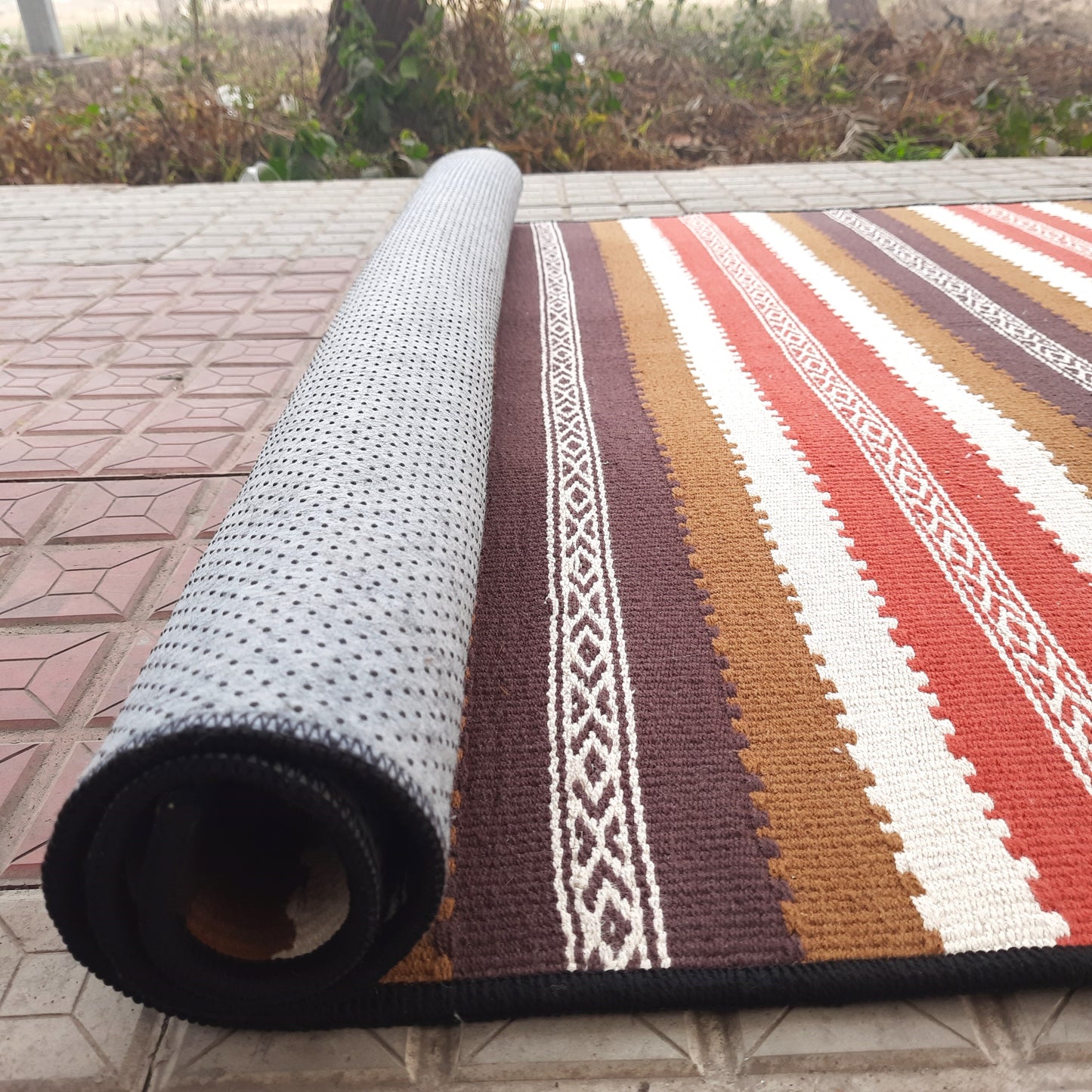 Avioni Luxury Soft Premium 100% Cotton Anti Slip Large Size Yoga Mat In Multi Color 117cm x 179cm (~4 feet x 6 feet)