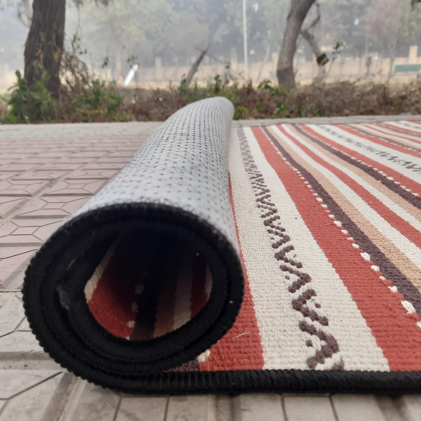 Avioni Luxury Soft Premium 100% Cotton Anti Slip Large Size Yoga Mat In Multi Color 114cm x 179cm (~4 feet x 6 feet)