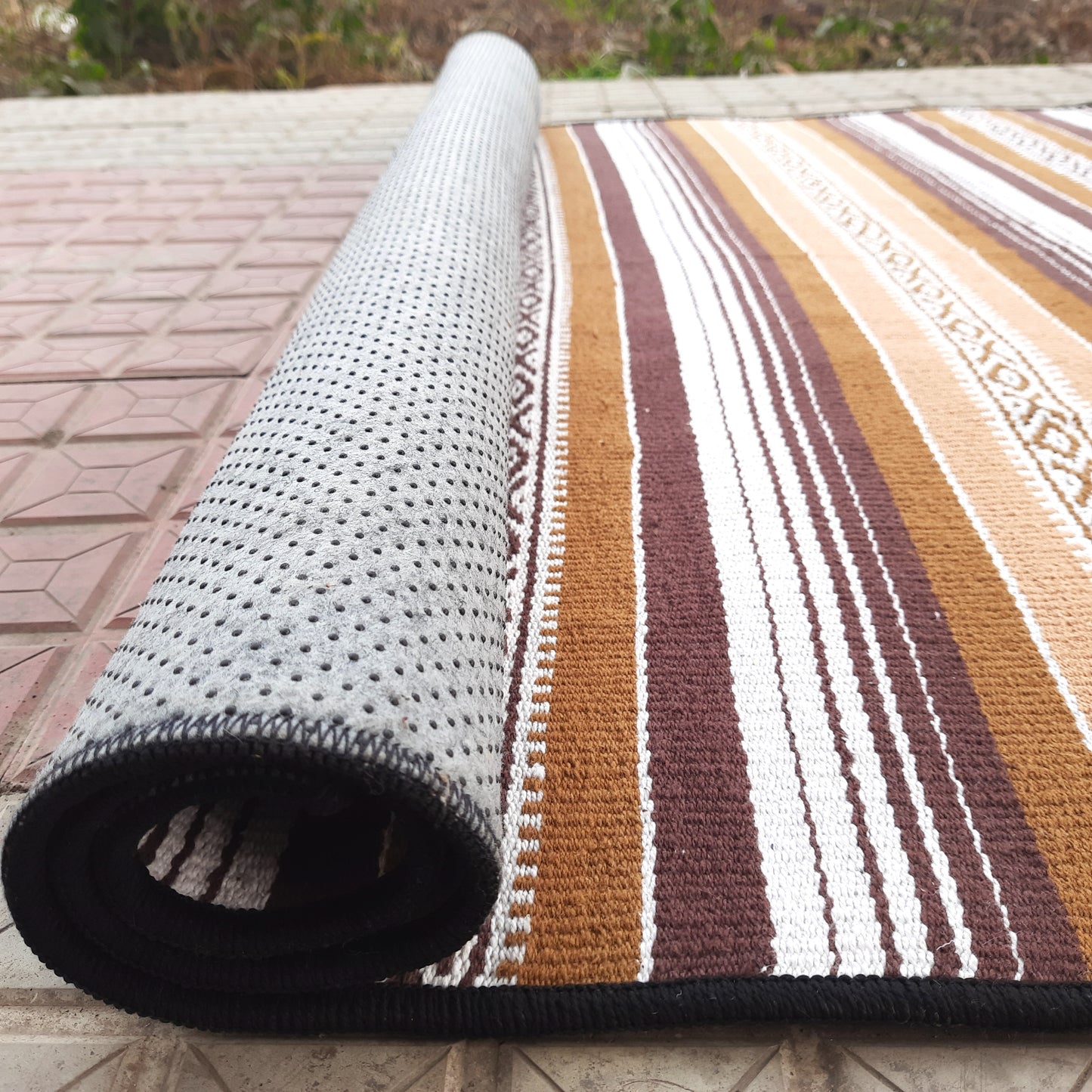 Avioni Luxury Soft Premium 100% Cotton Anti Slip Large Size Yoga Mat In Multi Color 115cm x 189cm (~4 feet x 6 feet)