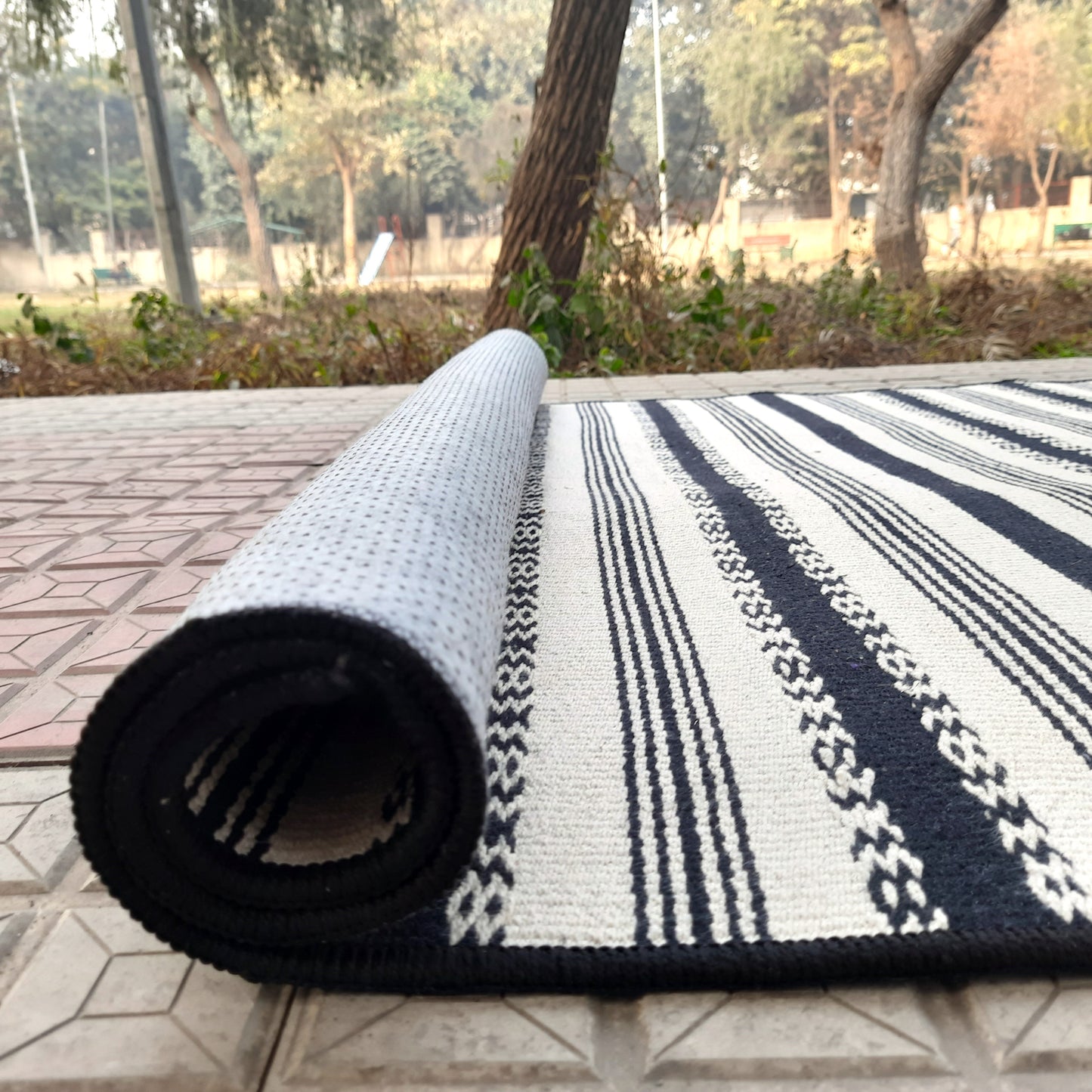 Avioni Luxury Soft Premium 100% Cotton Anti Slip Large Size Yoga Mat In Multi Color 112cm x 180cm (~4 feet x 6 feet)