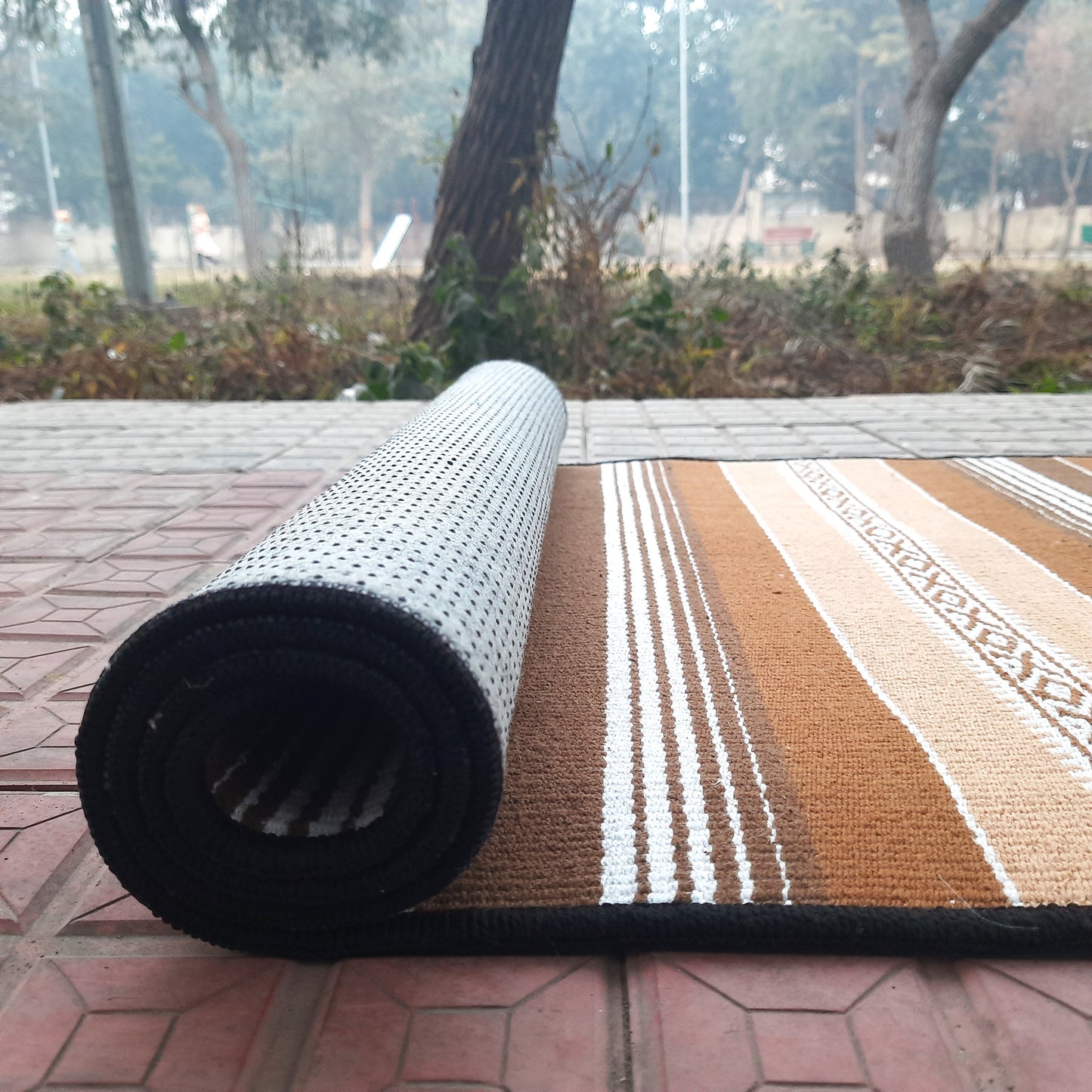 Avioni Luxury Ethnic Handloom 100% Cotton Anti Slip Multi Color Yoga Mat 70cm x 217cm (~2.5×7Feet)