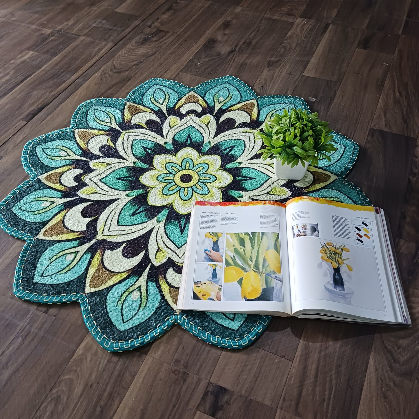 Avioni Home Floor Mats in Beautiful Traditional Rangoli Colors | Anti Slip, Durable & Washable | Outdoor & Indoor