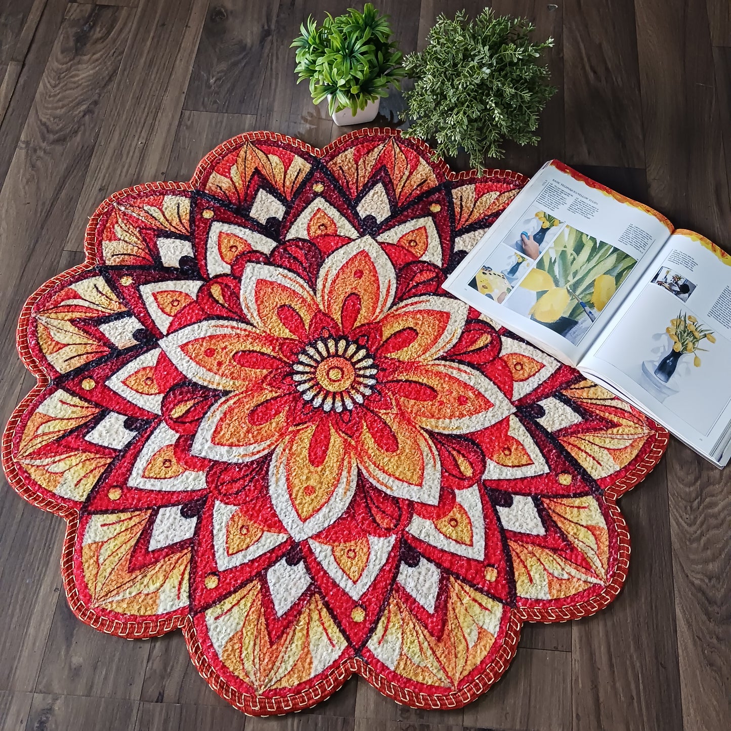 Avioni Home Floor Mats in Beautiful Traditional Rangoli Colors | Anti Slip, Durable & Washable | Outdoor & Indoor