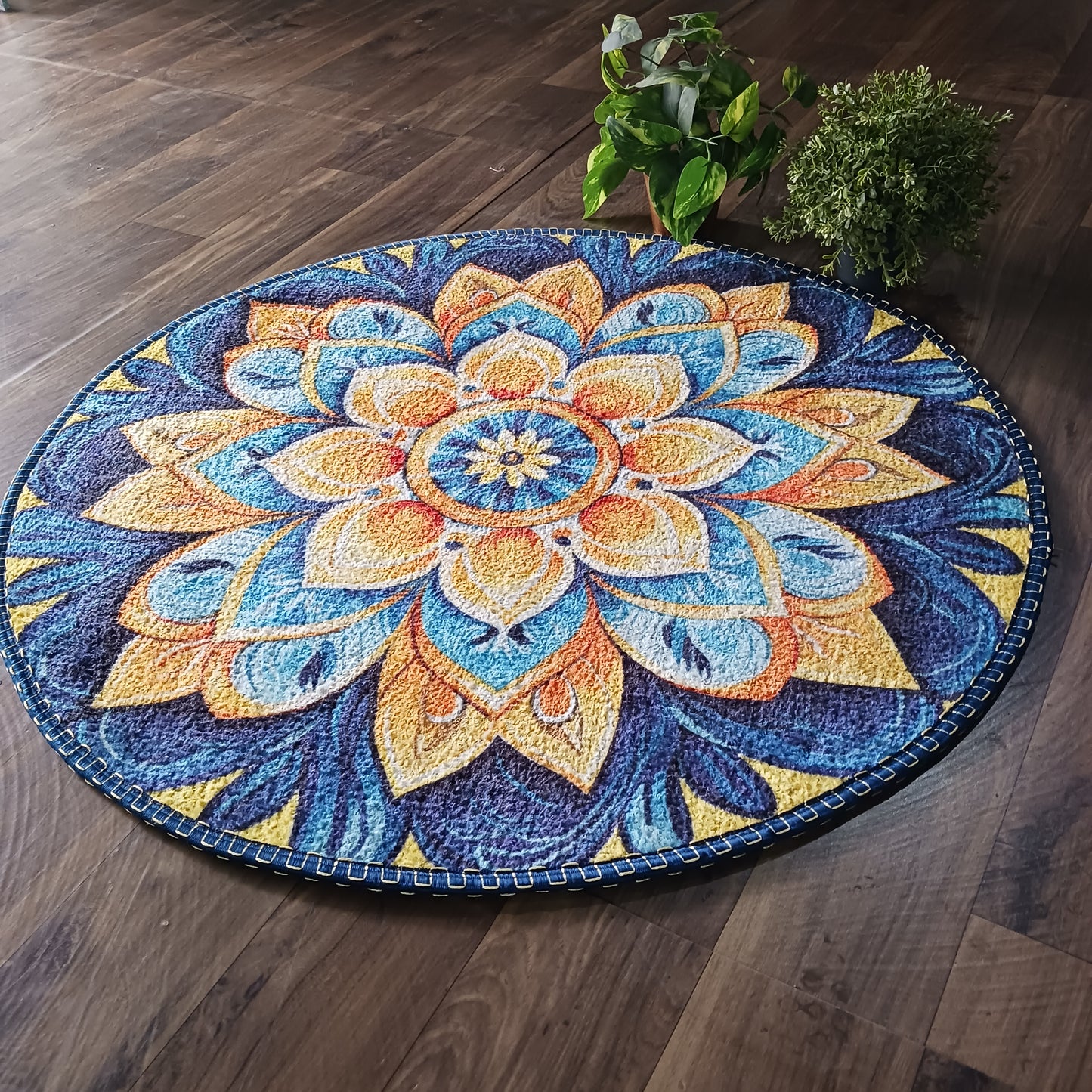 Avioni Home Floor Mats in Beautiful Traditional Rangoli Colors | Anti Slip, Durable & Washable | Outdoor & Indoor
