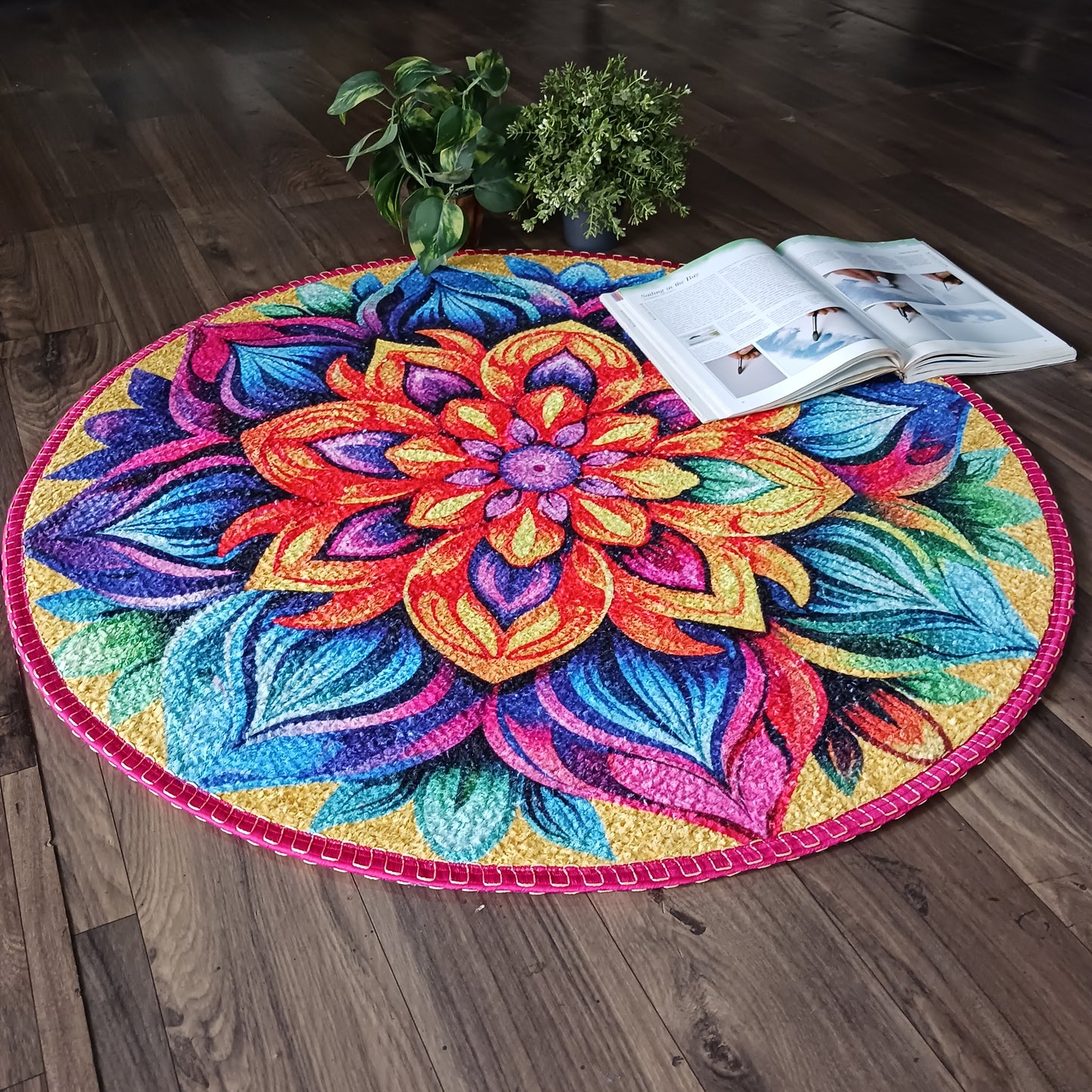 Avioni Home Floor Mats in Beautiful Traditional Rangoli Colors | Anti Slip, Durable & Washable | Outdoor & Indoor