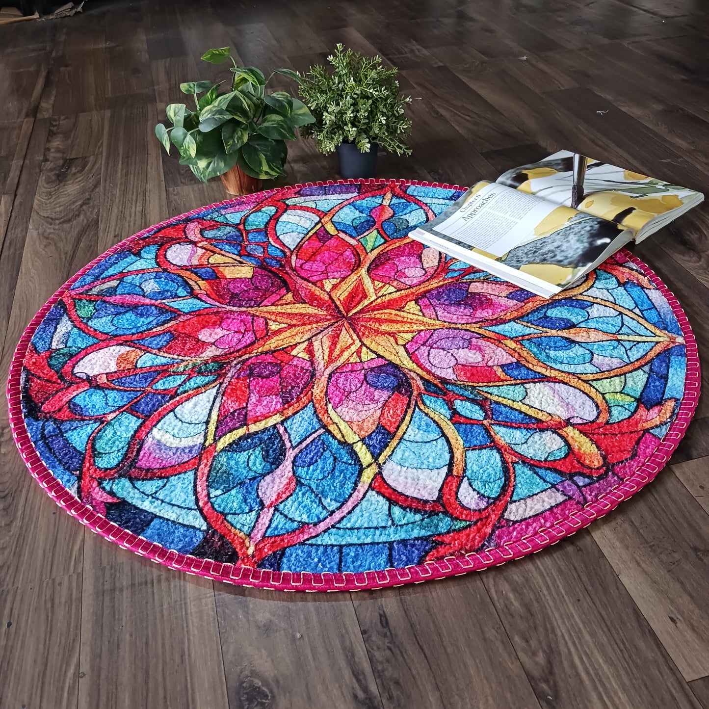 Avioni Home Floor Mats in Beautiful Traditional Rangoli Colors | Anti Slip, Durable & Washable | Outdoor & Indoor