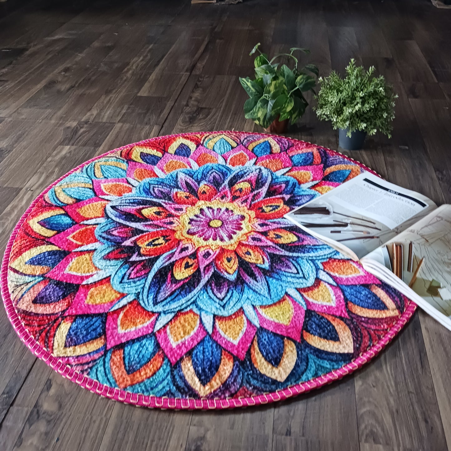 Avioni Home Floor Mats in Beautiful Traditional Rangoli Colors | Anti Slip, Durable & Washable | Outdoor & Indoor