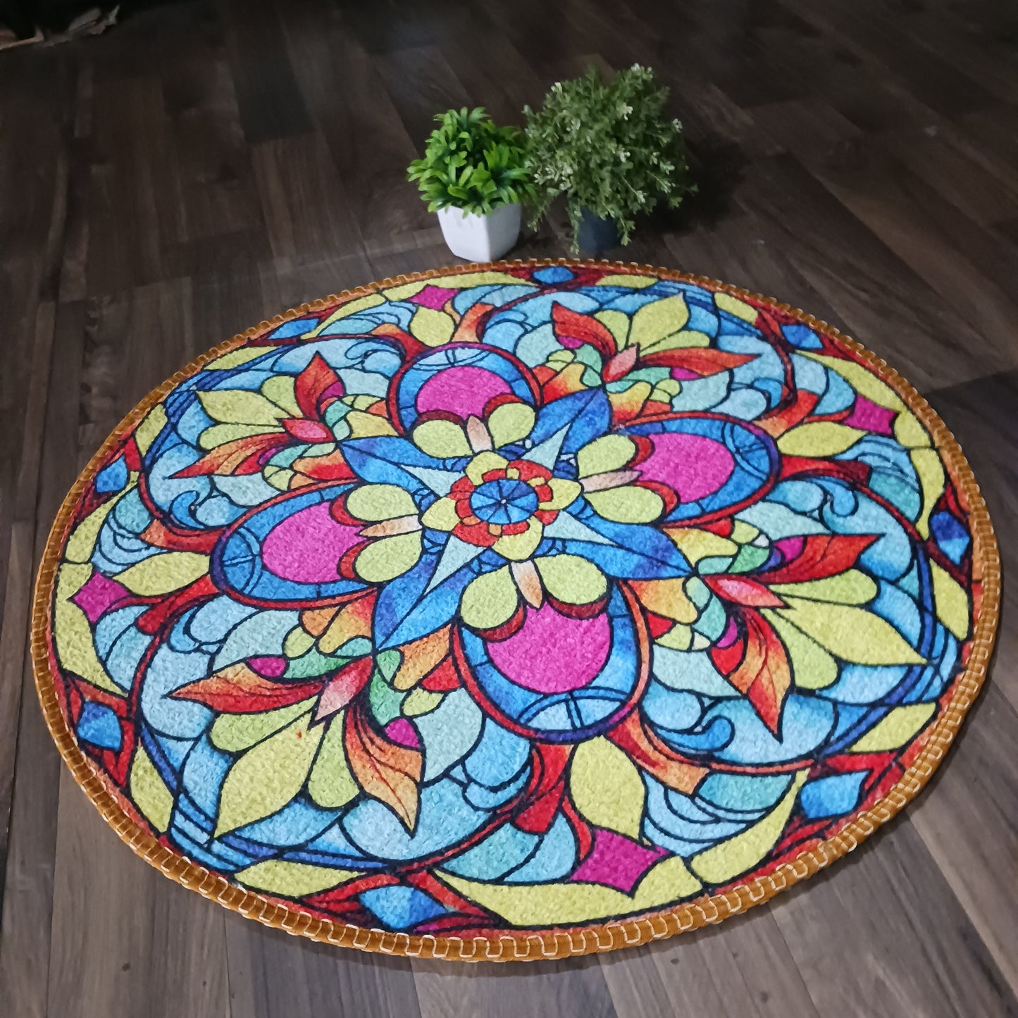Avioni Home Floor Mats in Beautiful Traditional Rangoli Colors | Anti Slip, Durable & Washable | Outdoor & Indoor