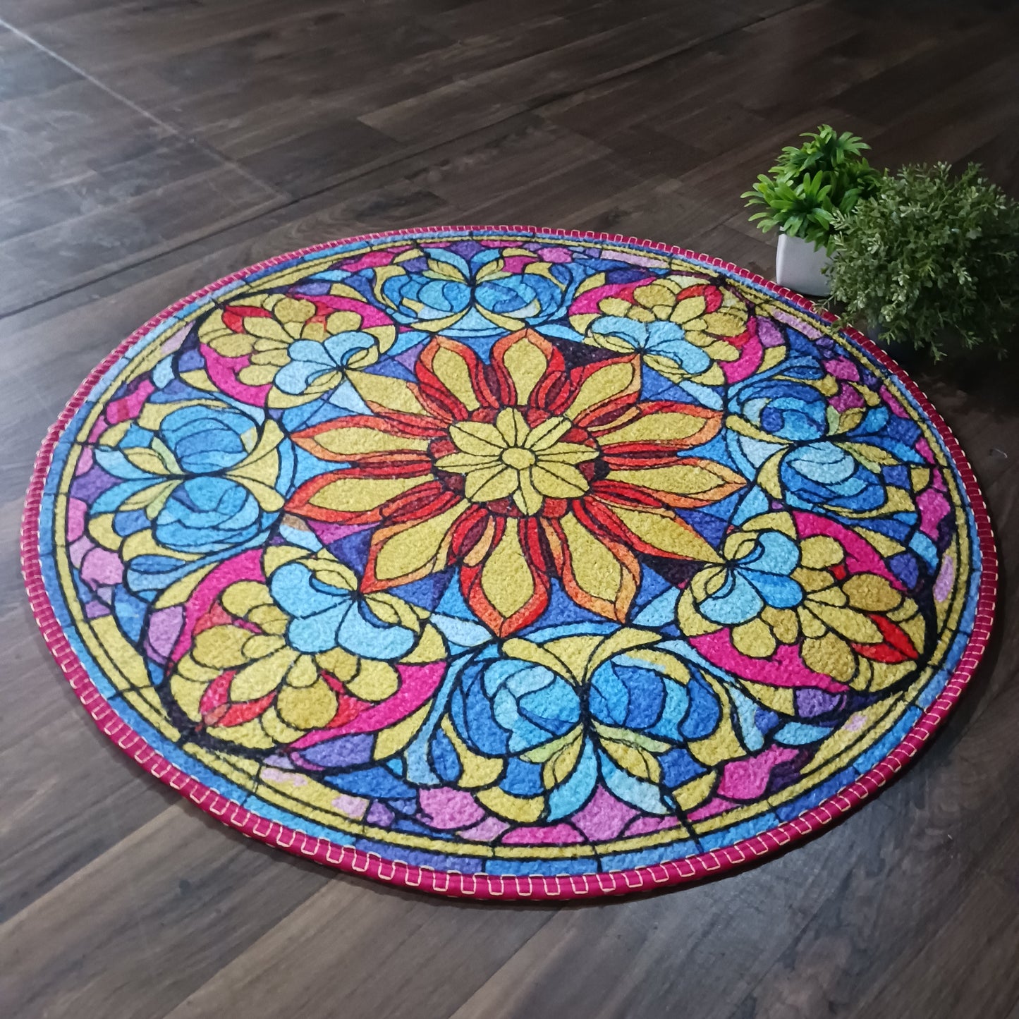 Avioni Home Floor Mats in Beautiful Traditional Rangoli Colors | Anti Slip, Durable & Washable | Outdoor & Indoor