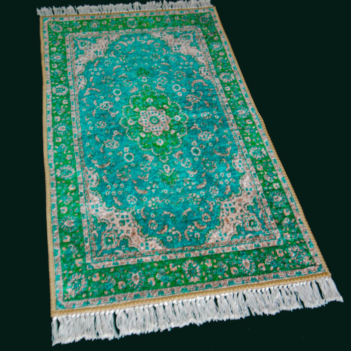 Silk Carpet Persian Design Collection Green – Living Room Rug-Avioni