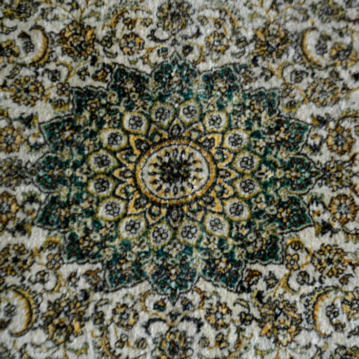 Silk Carpet Persian Design Collection Green And Beige – Living Room Rug -Avioni