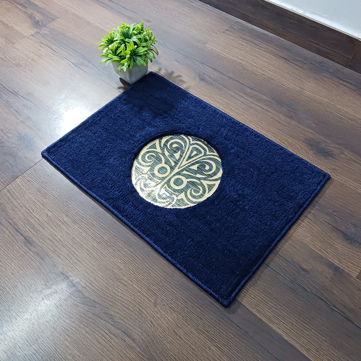 Avioni Desire Collection | Luxury Golden Touch BlueMandala Floor Mat | Soft And Plush Handmade Door Mats / BathMats -40x60 cms (Copy)