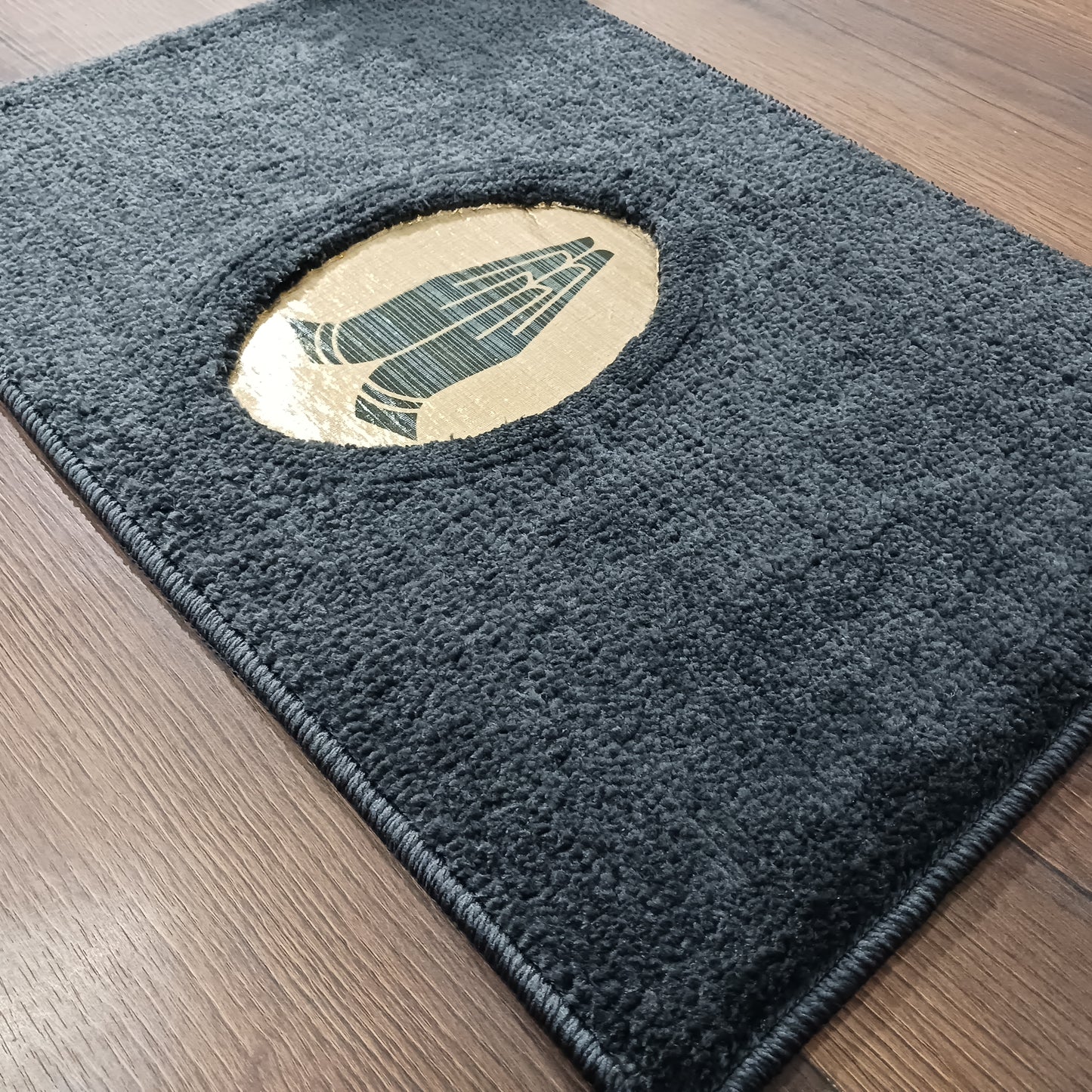 Avioni Desire Collection | Luxury Golden Touch Black Namaste Floor Mat | Soft And Plush Handmade Door Mats / BathMats -40x60 cms