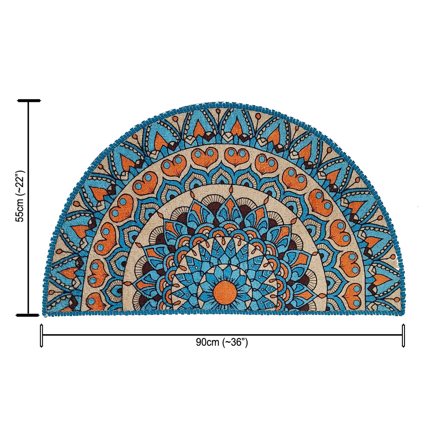 Avioni Home Floor Mats in Beautiful Traditional Rangoli Design | Anti Slip, Durable & Washable | Outdoor & Indoor