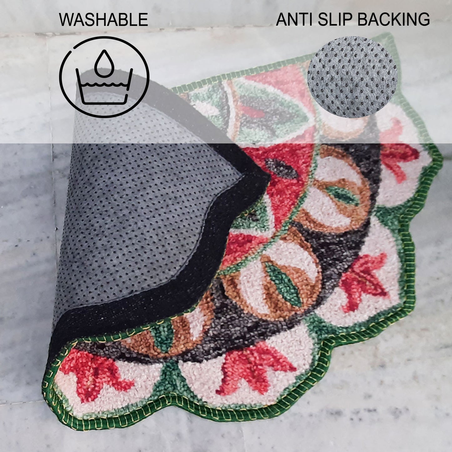 Avioni Home Floor Mat Modern Compass Design | Anti Slip, Durable & Washable | Outdoor & Indoor