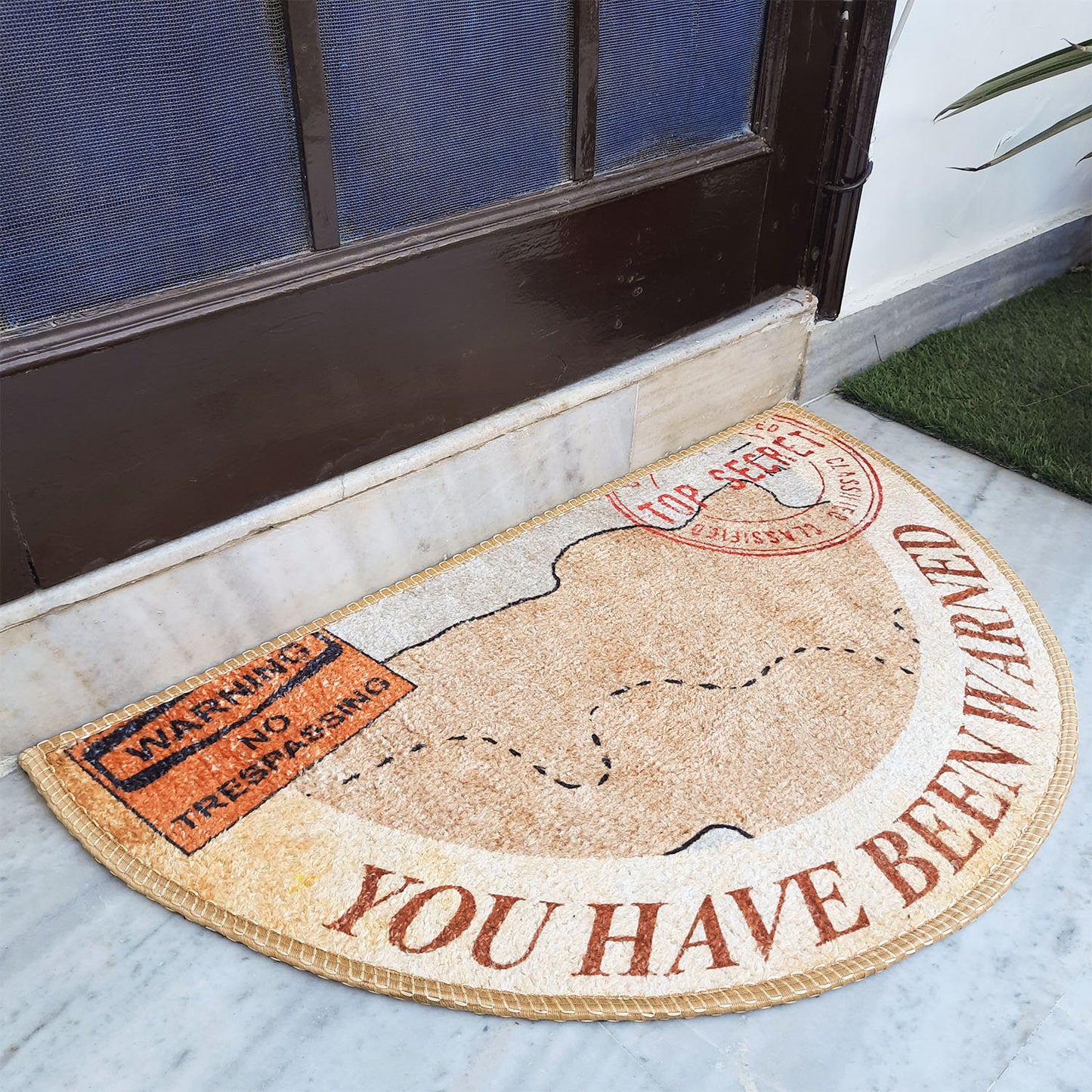 Avioni Home Floor Mats in Modern Design with a Fun Warning Message | Anti Slip, Durable & Washable | Outdoor & Indoor