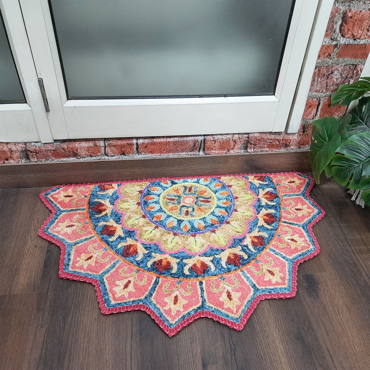 Avioni Home Floor Mats in Beautiful Traditional Rangoli Colors | Anti Slip, Durable & Washable | Outdoor & Indoor