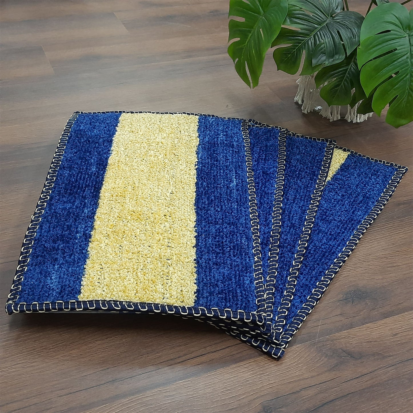 SET OF FOUR | Avioni SlipToGrip Universal Doormat | Size 35cm x 55cm | Anti Slip, Durable & Washable | Outdoor & Indoor