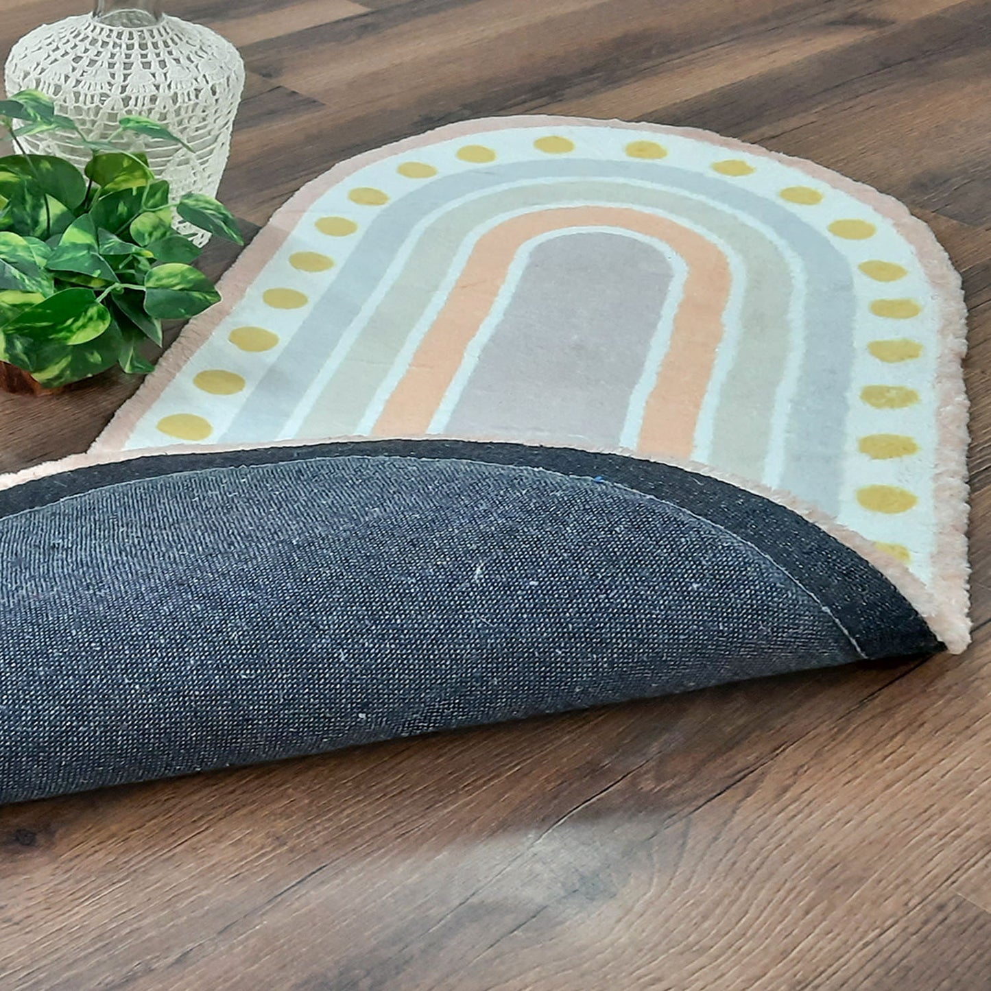 Avioni Rainbow Inspired Fluffy Shag Very Soft Faux Fur Rug for Kids Nursery Play Room