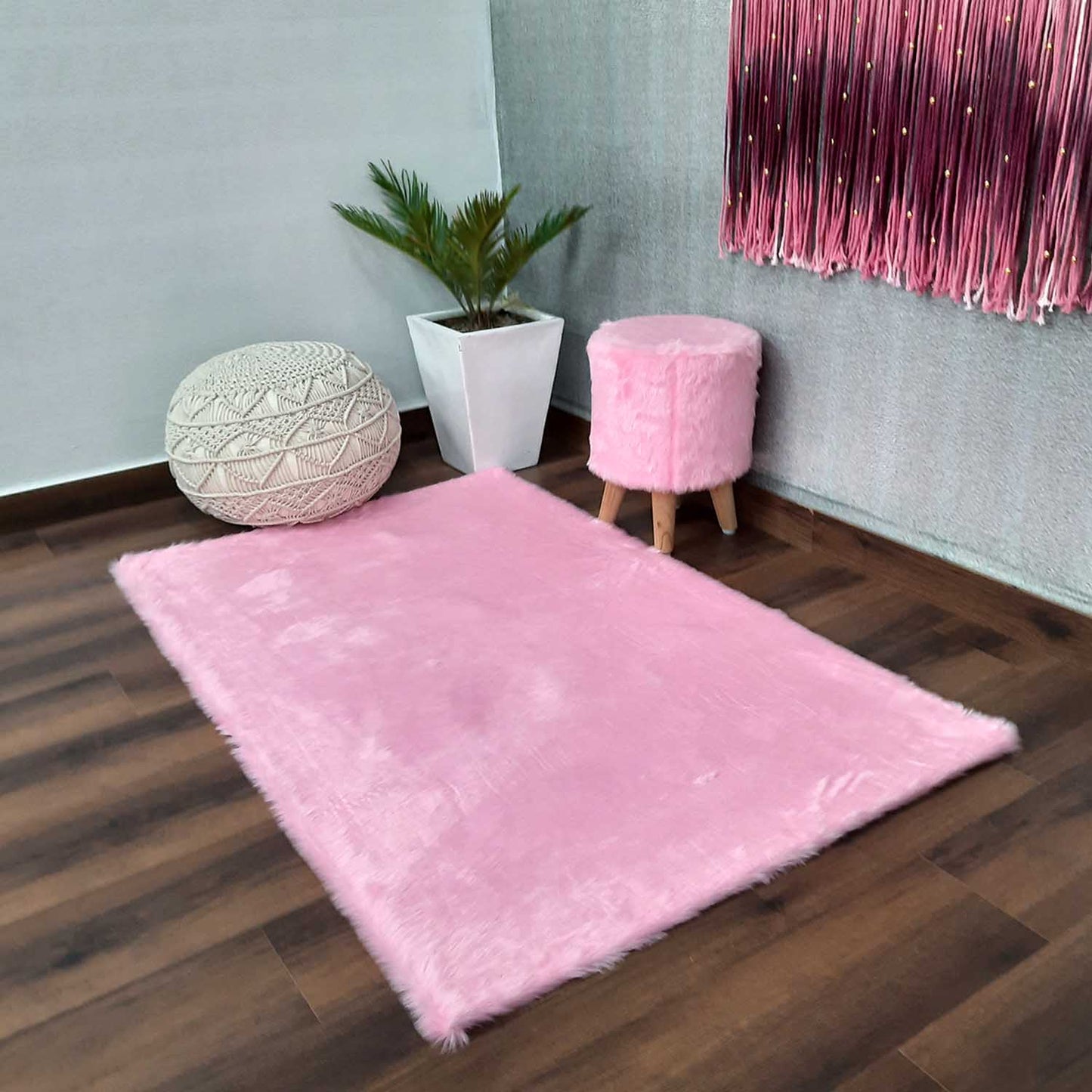 Soft Shaggy Premium Super Soft Luxury Faux Fur Rugs – Pink – Avioni Carpets