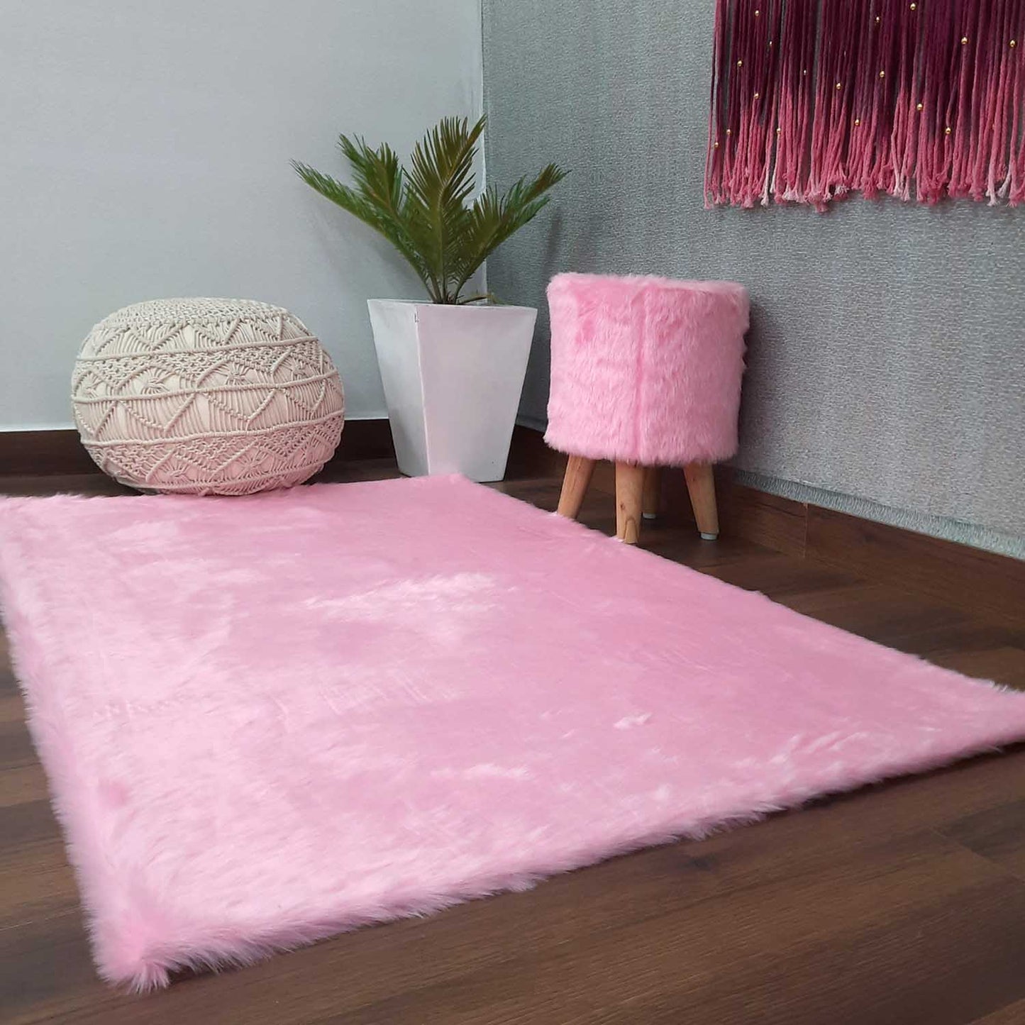 Soft Shaggy Premium Super Soft Luxury Faux Fur Rugs – Pink – Avioni Carpets