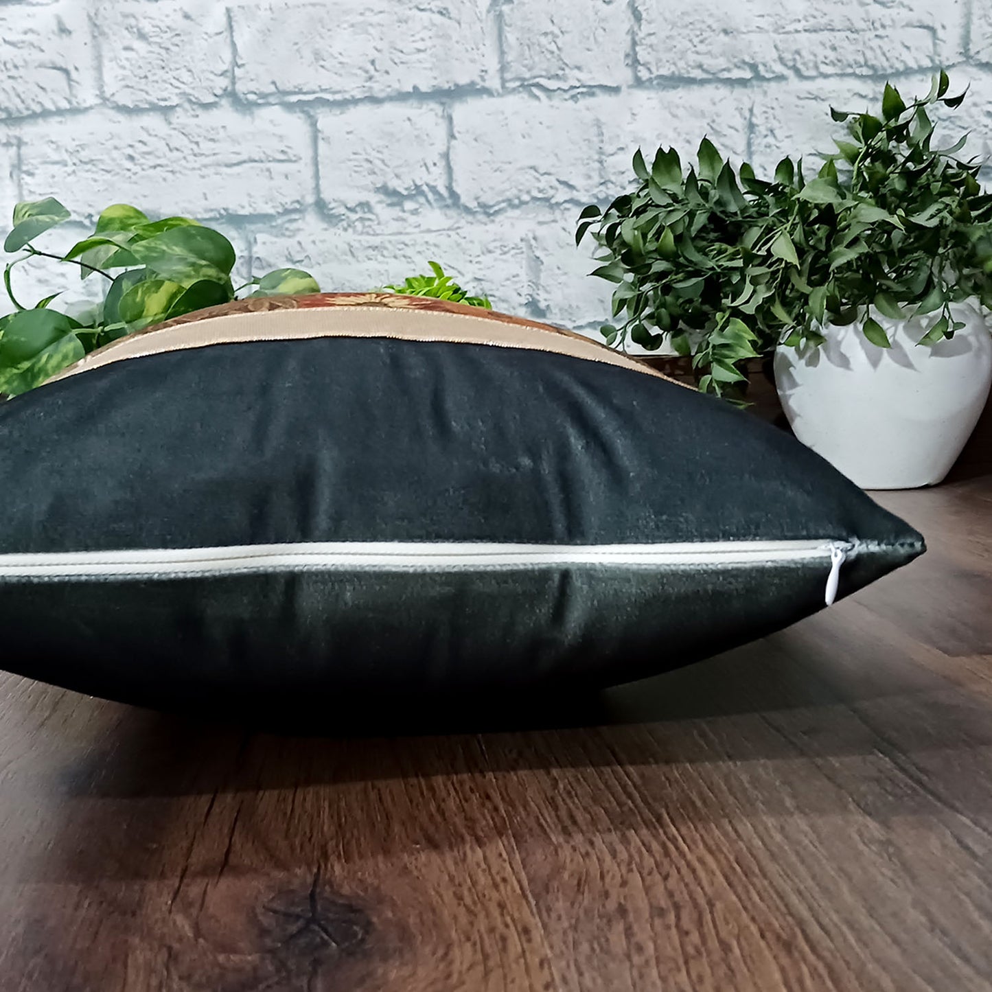 Cushion Covers Super Soft – Beautiful Golden Touch Black Floral – Best Price 30cm x 50cm (~12″ x 20″)