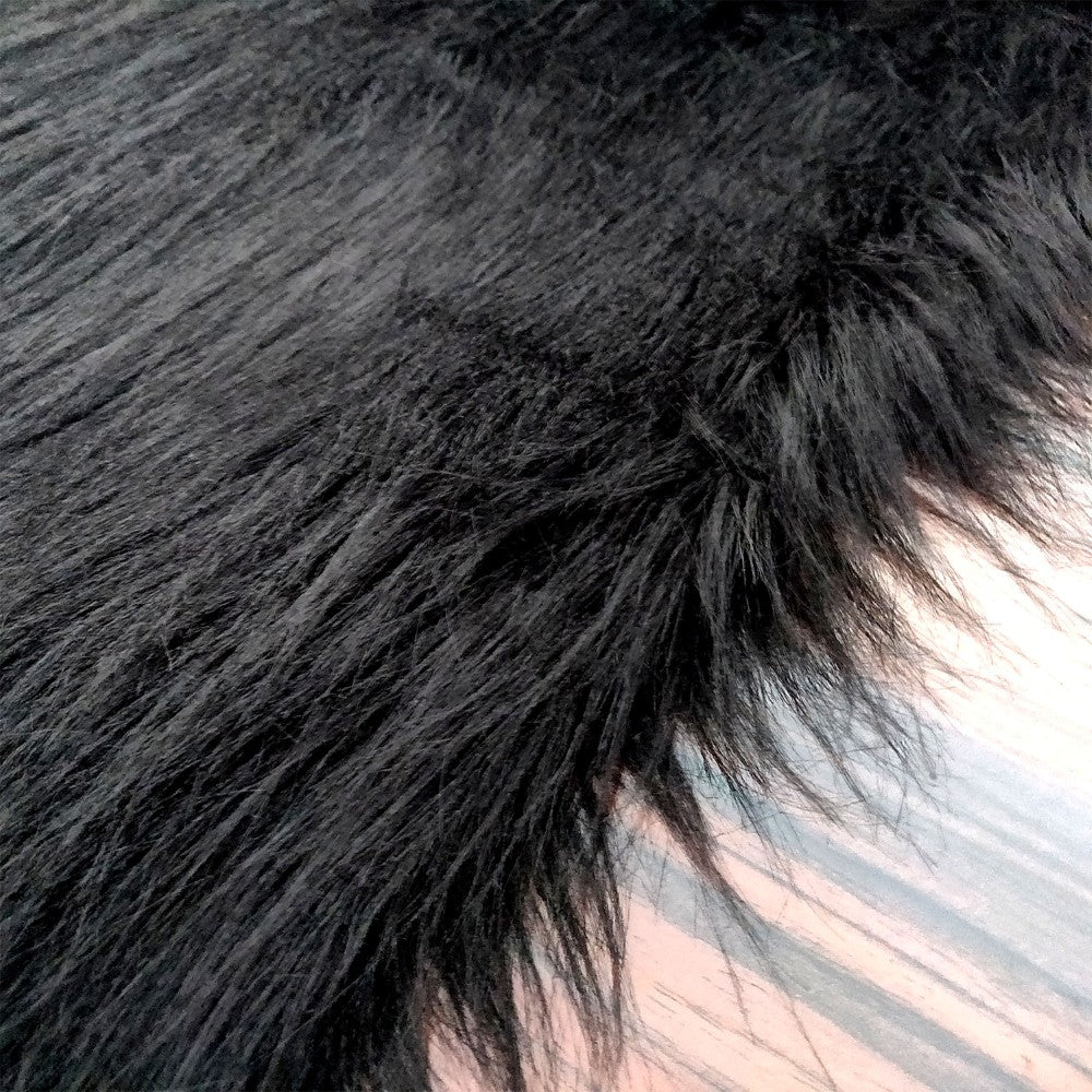 Soft Shaggy Rugs – Fluffy Rug – Black Premium Long Faux Fur – Avioni Carpets