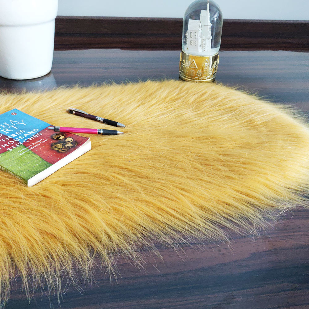 Shaggy Carpet – Oval Shaped Rug – Premium Long Faux Fur – 120X75 cm Oval Shape – Avioni Carpets- Brown Colour (1+1- set of 2 )