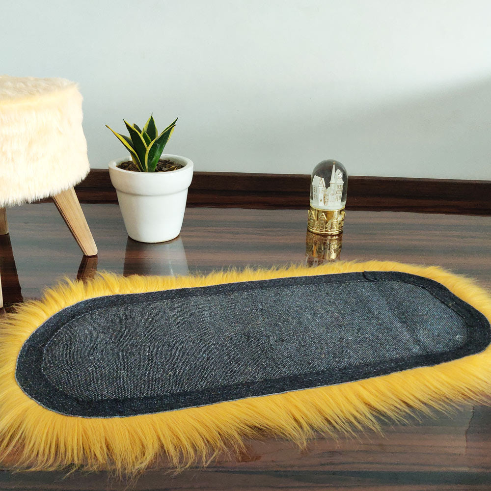 Shaggy Carpet – Premium Long Faux Fur – 120x75 cm Oval Shape – Avioni Carpets- Brown