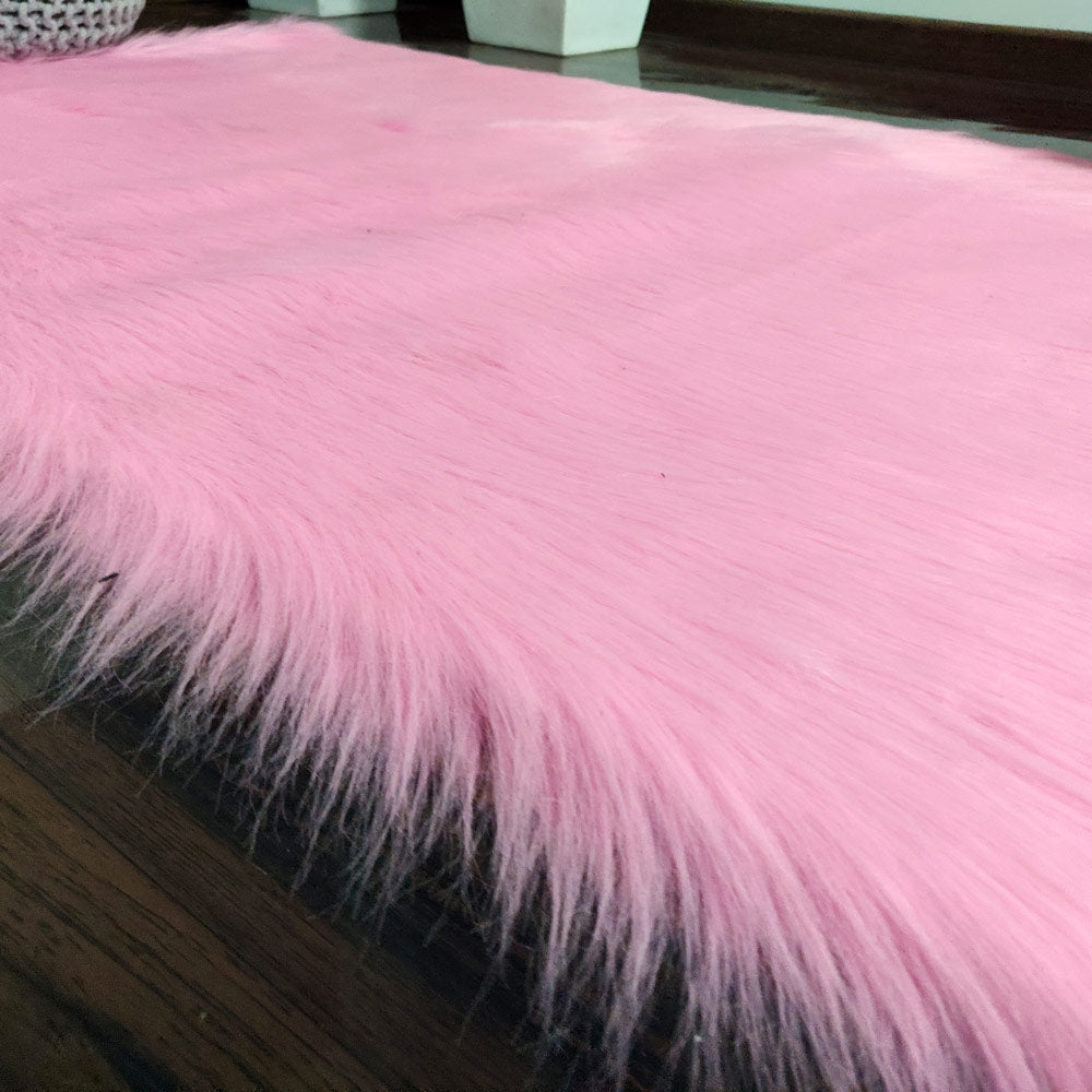 Soft Shaggy Rugs – Fluffy Rug – Pink Premium Long Faux Fur – Avioni Carpets