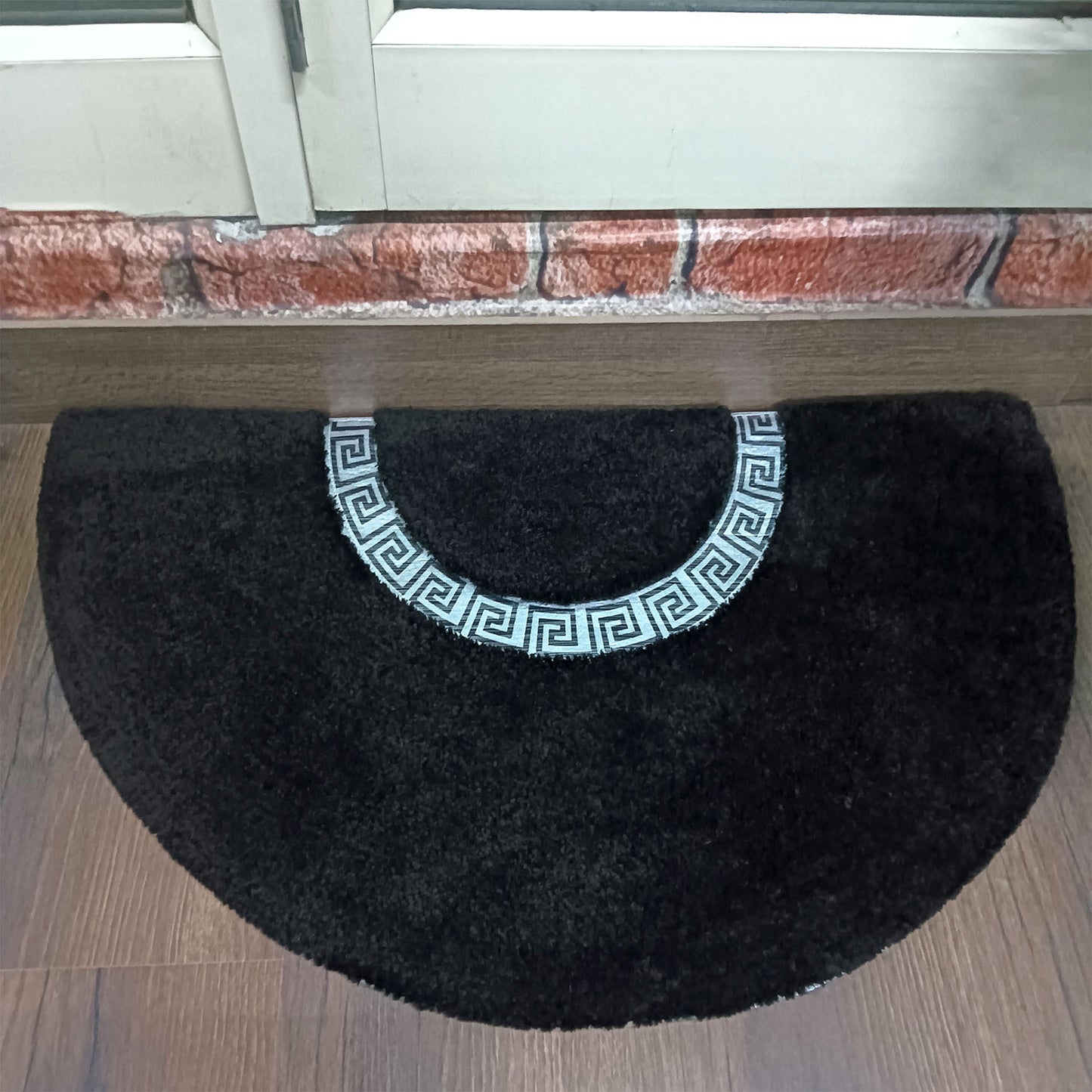 Avioni Divine Collection | Luxury Golden/Silver Touch Black Tufted Rug| 25mm Thick | Beautiful-D Shaped Soft And Plush Handmade Door Mats / BathMats -45x75 cms