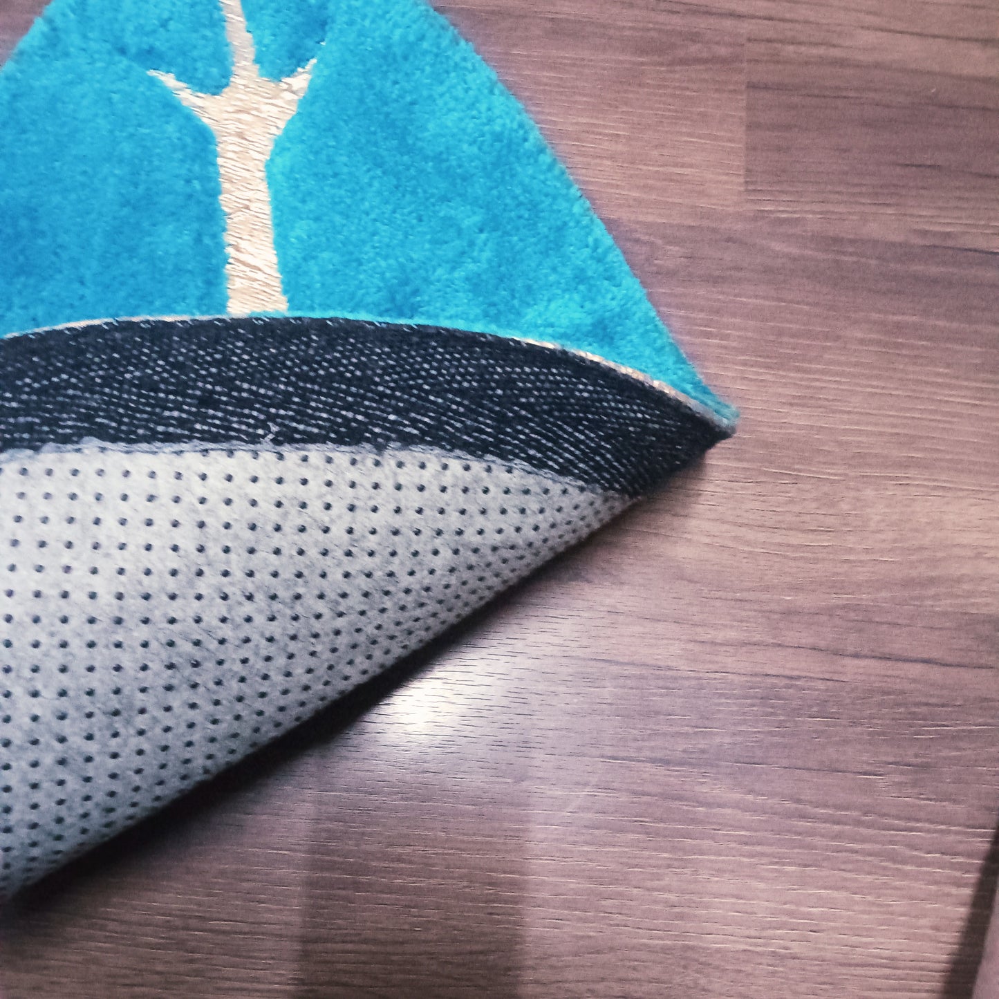 Avioni Divine Collection | Luxury Golden/Silver Touch Blue Tufted Rug In Beautiful Leaf Shaped Soft And Plush Handmade Door Mats | ~25mm thickness | BathMats -45x82 cms