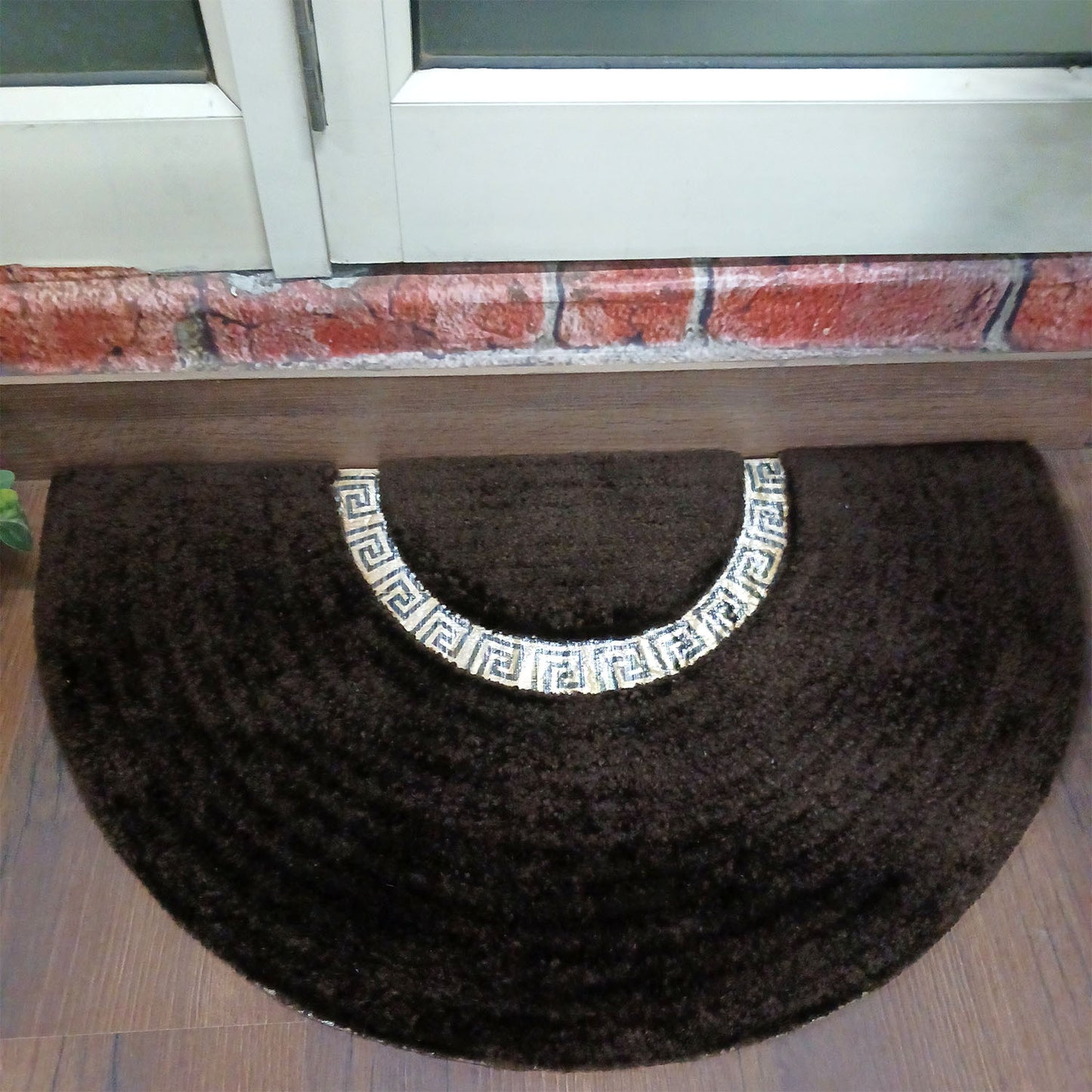 Avioni Divine Collection | Luxury Golden/Silver Touch coffee Tufted Rug| 25mm Thick | Beautiful-D Shaped Soft And Plush Handmade Door Mats / BathMats -45x75 cms