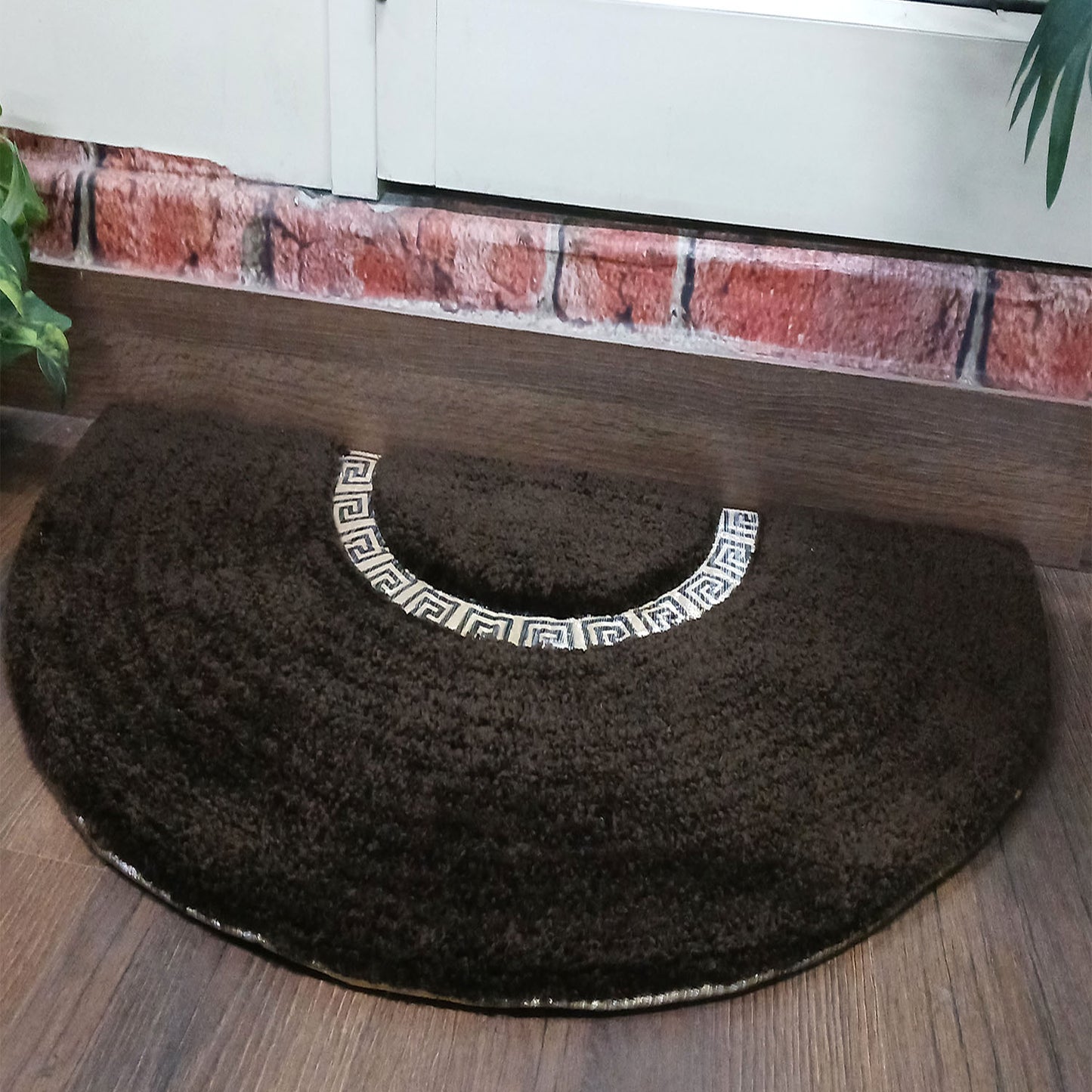 Avioni Divine Collection | Luxury Golden/Silver Touch coffee Tufted Rug| 25mm Thick | Beautiful-D Shaped Soft And Plush Handmade Door Mats / BathMats -45x75 cms