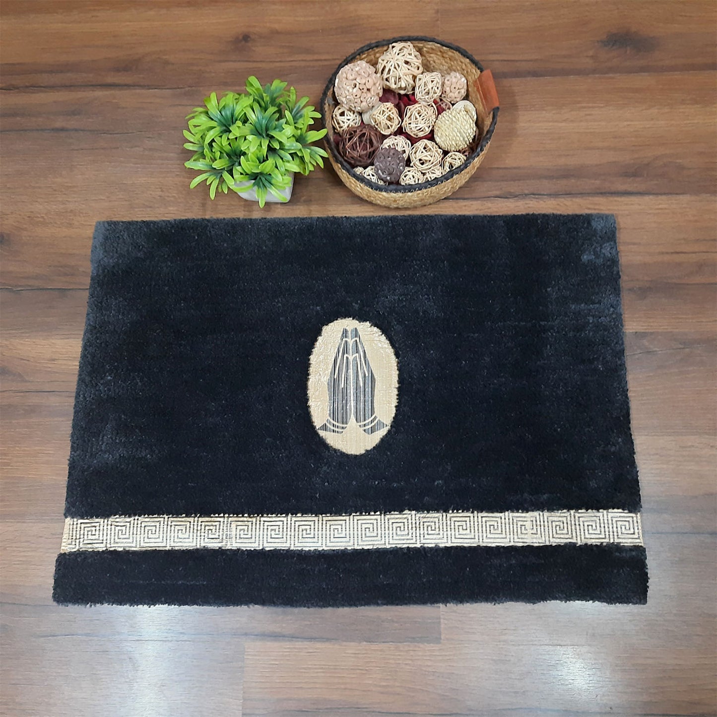 Avioni Divine Collection | Luxury Golden/Silver Touch Tufted Rug Gray In Beautiful-Nameste Soft And Plush Handmade Door Mats |~25mm thick | BathMats -45x75 cms