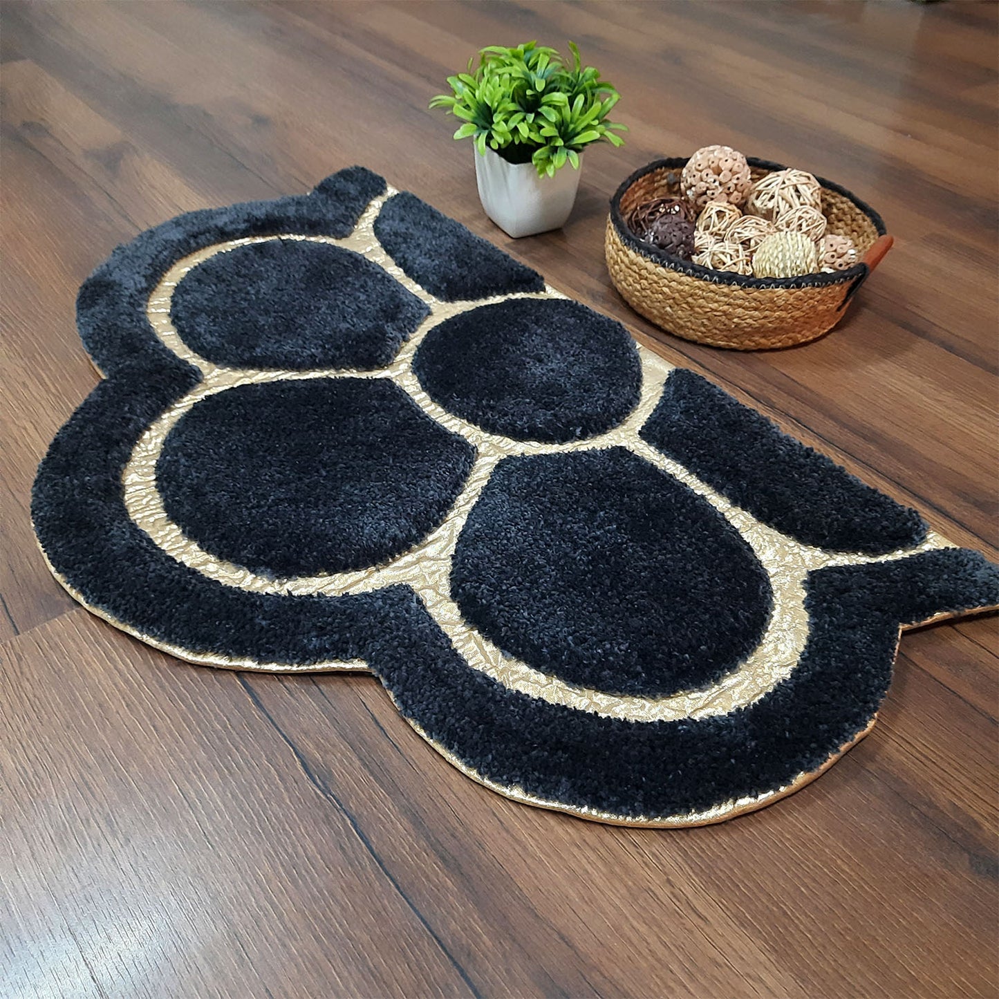 Avioni Divine Collection | Luxury Golden/Silver Touch Grey Tufted Rug In Beautiful Flower Soft And Plush Handmade Door Mats | ~25mm thick | BathMats -45x75 cms (Copy)