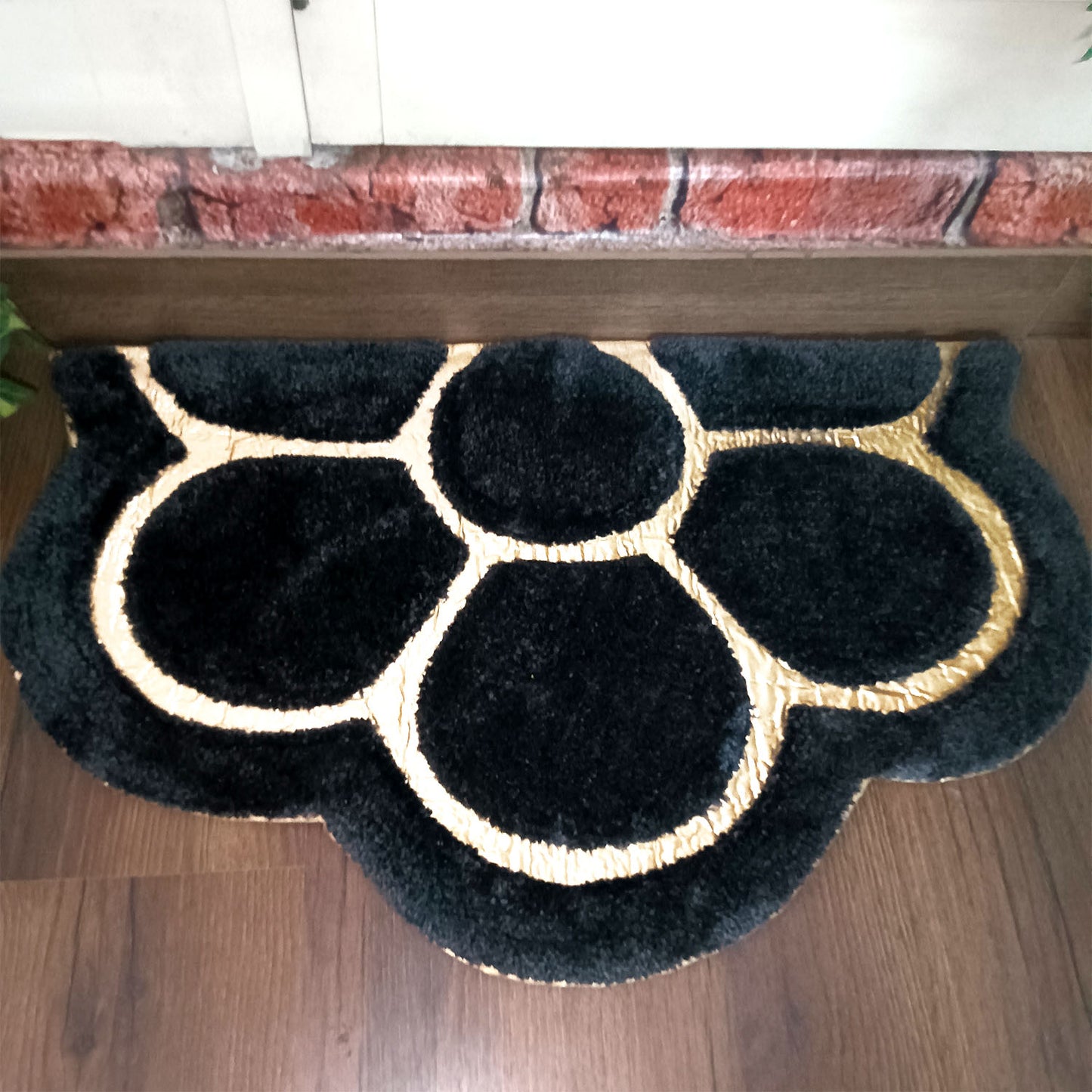 Avioni Divine Collection | Luxury Golden/Silver Touch Grey Tufted Rug In Beautiful Flower Soft And Plush Handmade Door Mats | ~25mm thick | BathMats -45x75 cms (Copy)