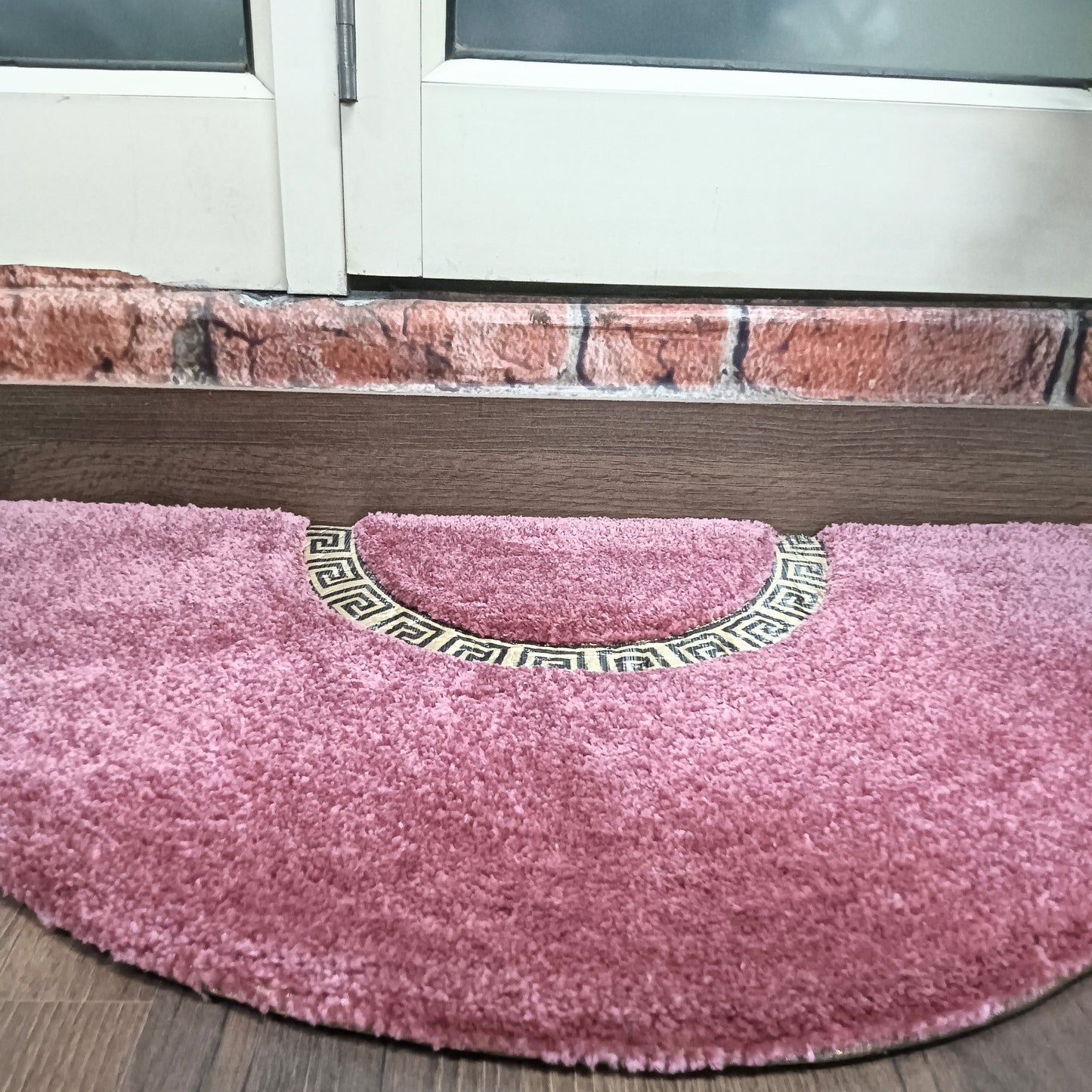 Avioni Divine Collection | Luxury Golden/Silver Touch Pink Tufted Rug| 25mm Thick | Beautiful-D Shaped Soft And Plush Handmade Door Mats / BathMats -45x75 cms