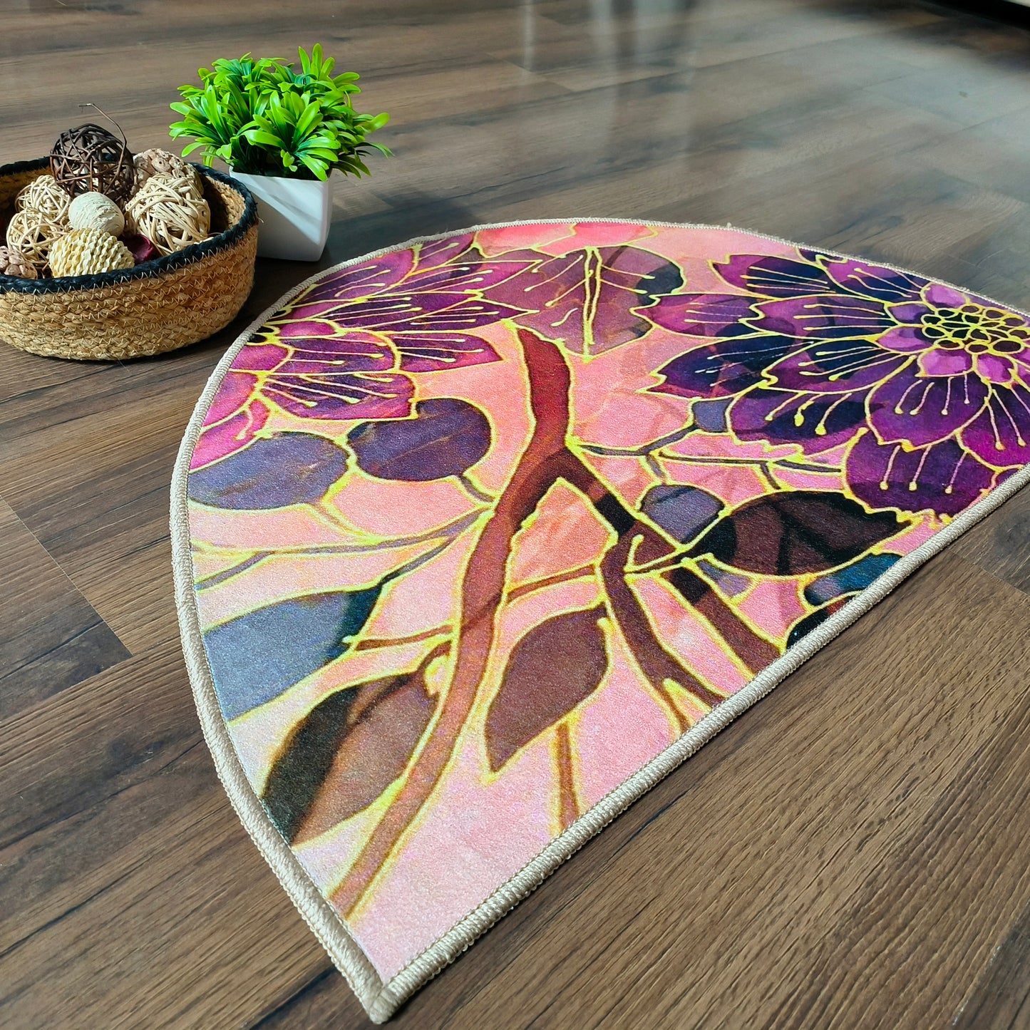 Avioni Home | Crescent Collection | Floor Mats in Flower Design Multi Colour | Anti Slip, Durable & Washable | Outdoor & Indoor