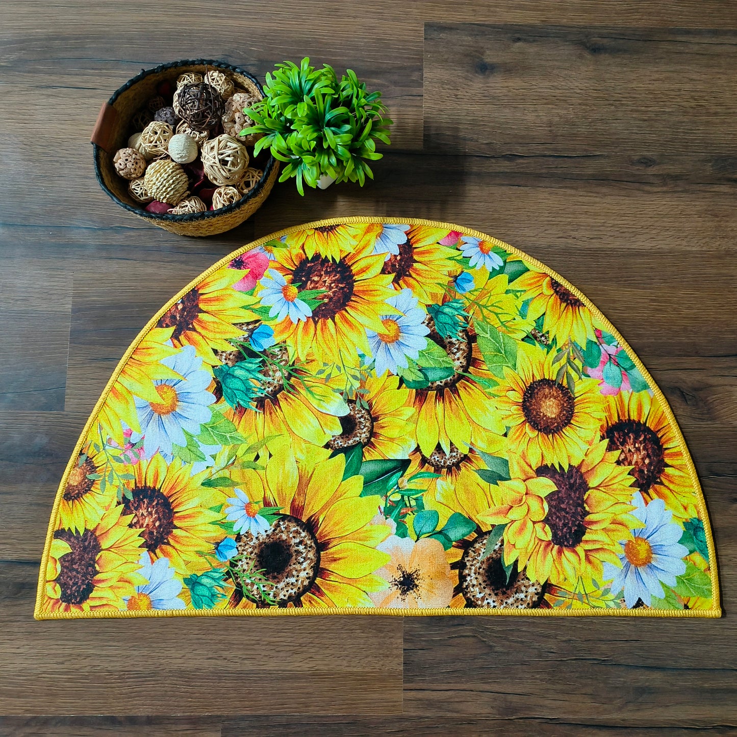 Avioni Home | Crescent Collection | Floor Mats in Flower Design Multi Colour | Anti Slip, Durable & Washable | Outdoor & Indoor