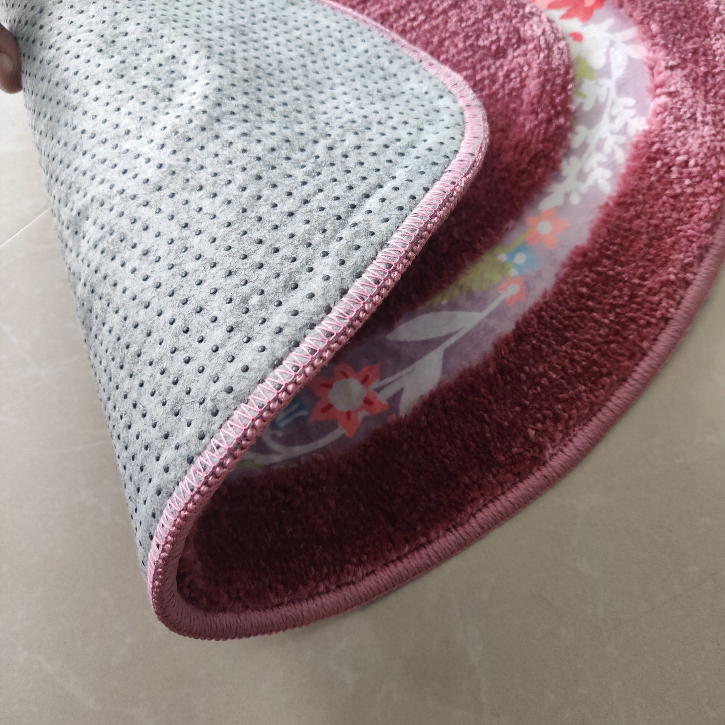 Avioni Home| Zengrove Floormat Collection | Soft Shaggy Oval Shape Floor mat /Door Mat | Wine Pink | Fluffy & 10mm Thick Mat | 40 x 60 CM