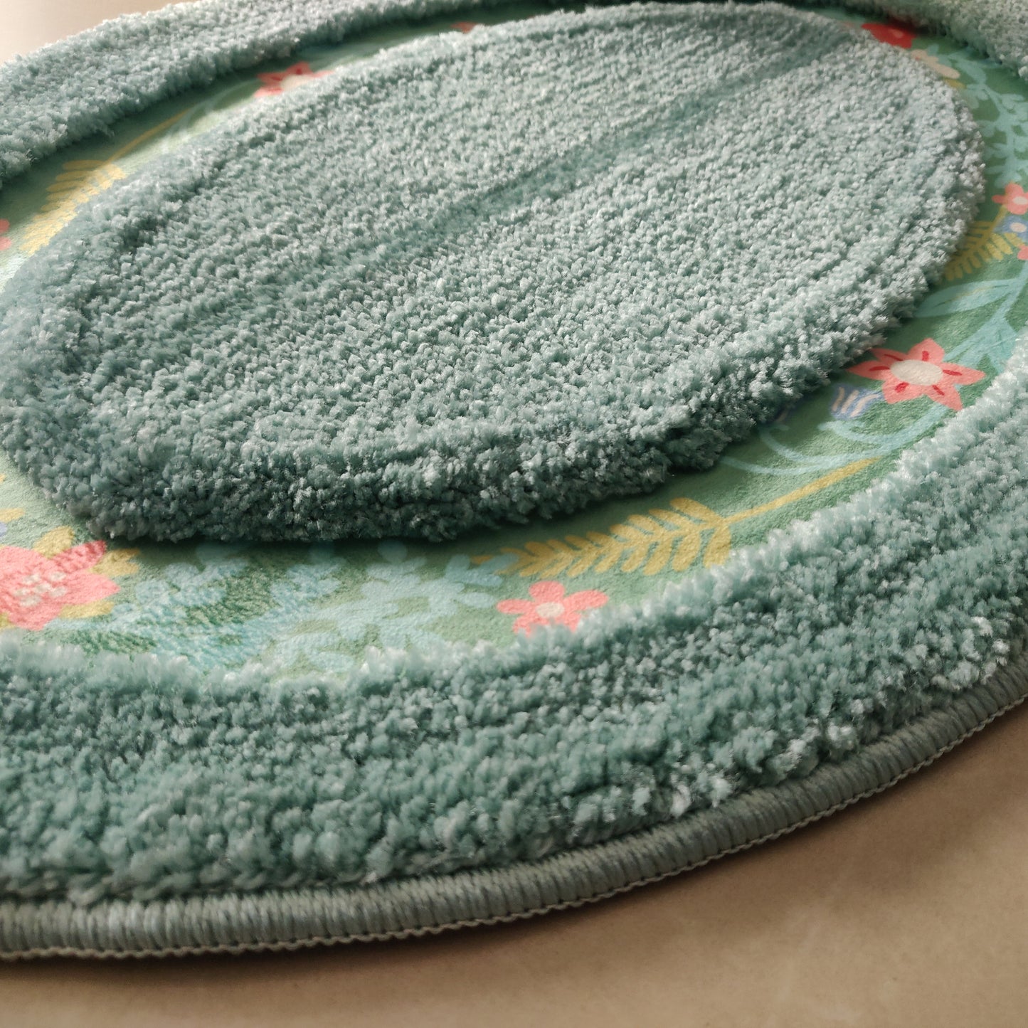 Avioni Home| Zengrove Floormat Collection | Soft Shaggy Oval Shape Floor mat /Door Mat | Aqua | Fluffy & 10mm Thick Mat | 40 x 60 CM