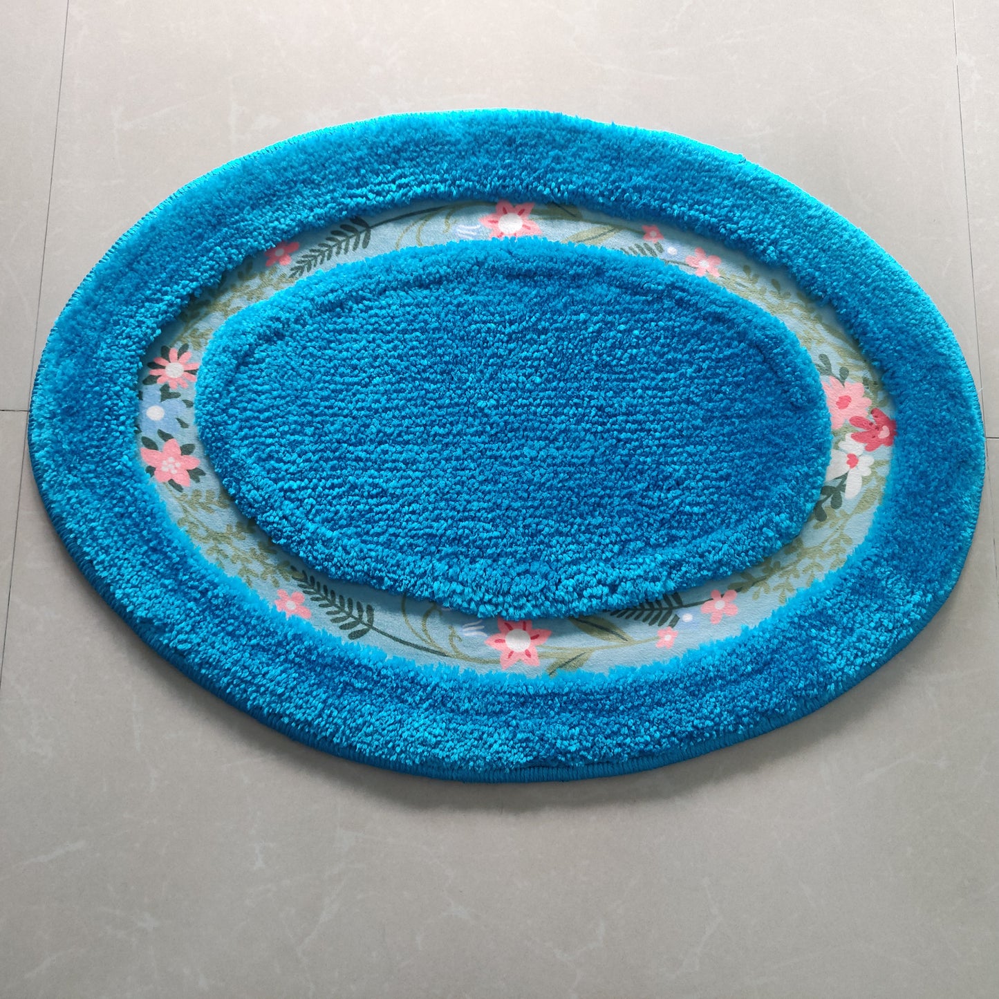 Avioni Home| Zengrove Floormat Collection | Soft Shaggy Oval Shape Floor mat /Door Mat | Turquoise | Fluffy & 10mm Thick Mat | 40 x 60 CM