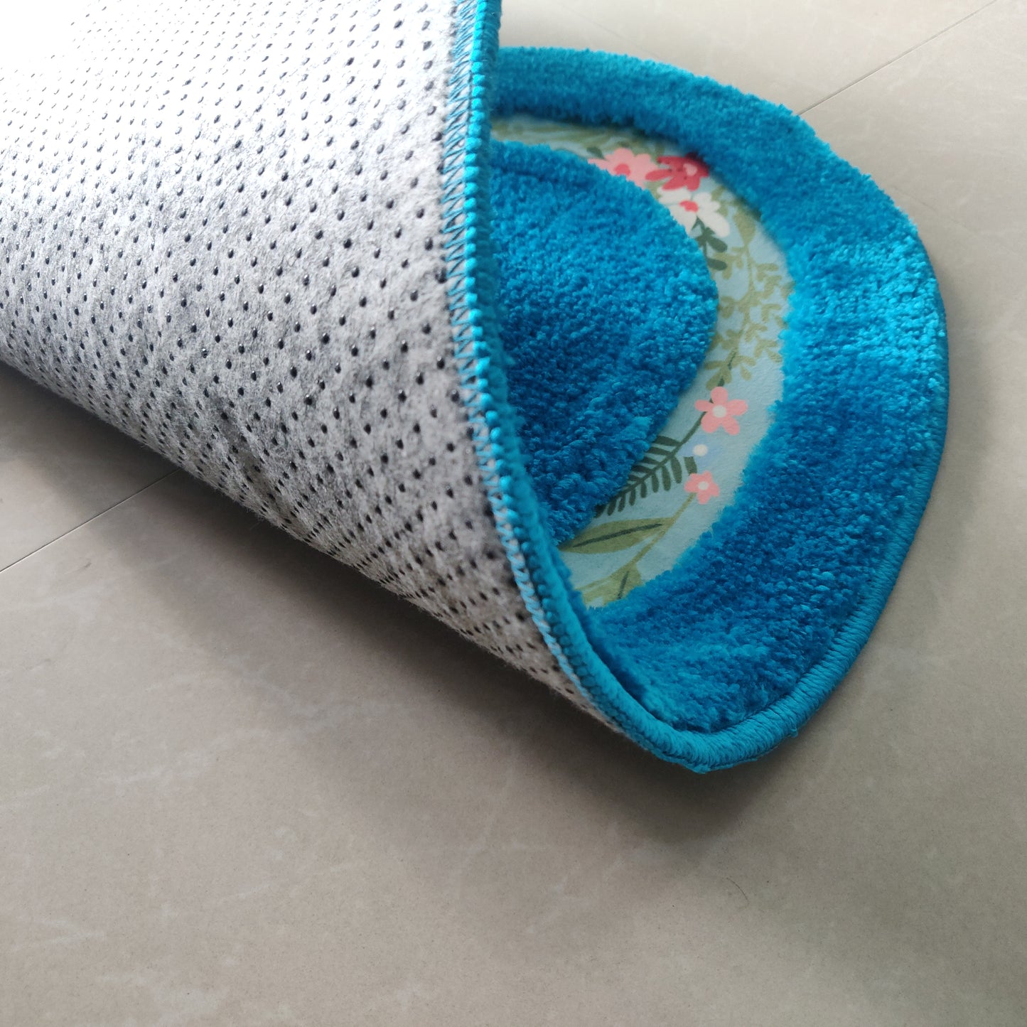 Avioni Home| Zengrove Floormat Collection | Soft Shaggy Oval Shape Floor mat /Door Mat | Turquoise | Fluffy & 10mm Thick Mat | 40 x 60 CM