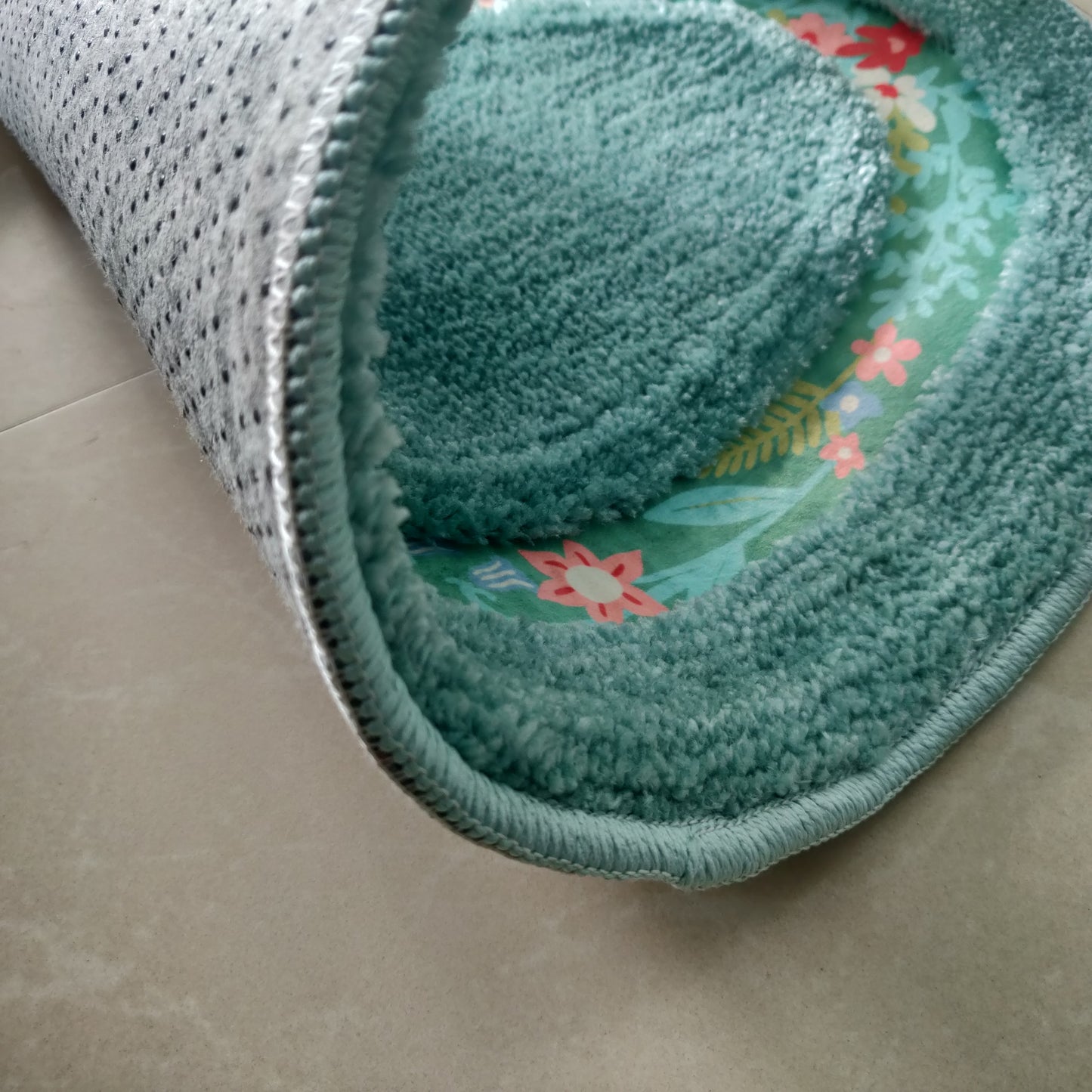 Avioni Home| Zengrove Floormat Collection | Soft Shaggy Oval Shape Floor mat /Door Mat | Aqua | Fluffy & 10mm Thick Mat | 40 x 60 CM