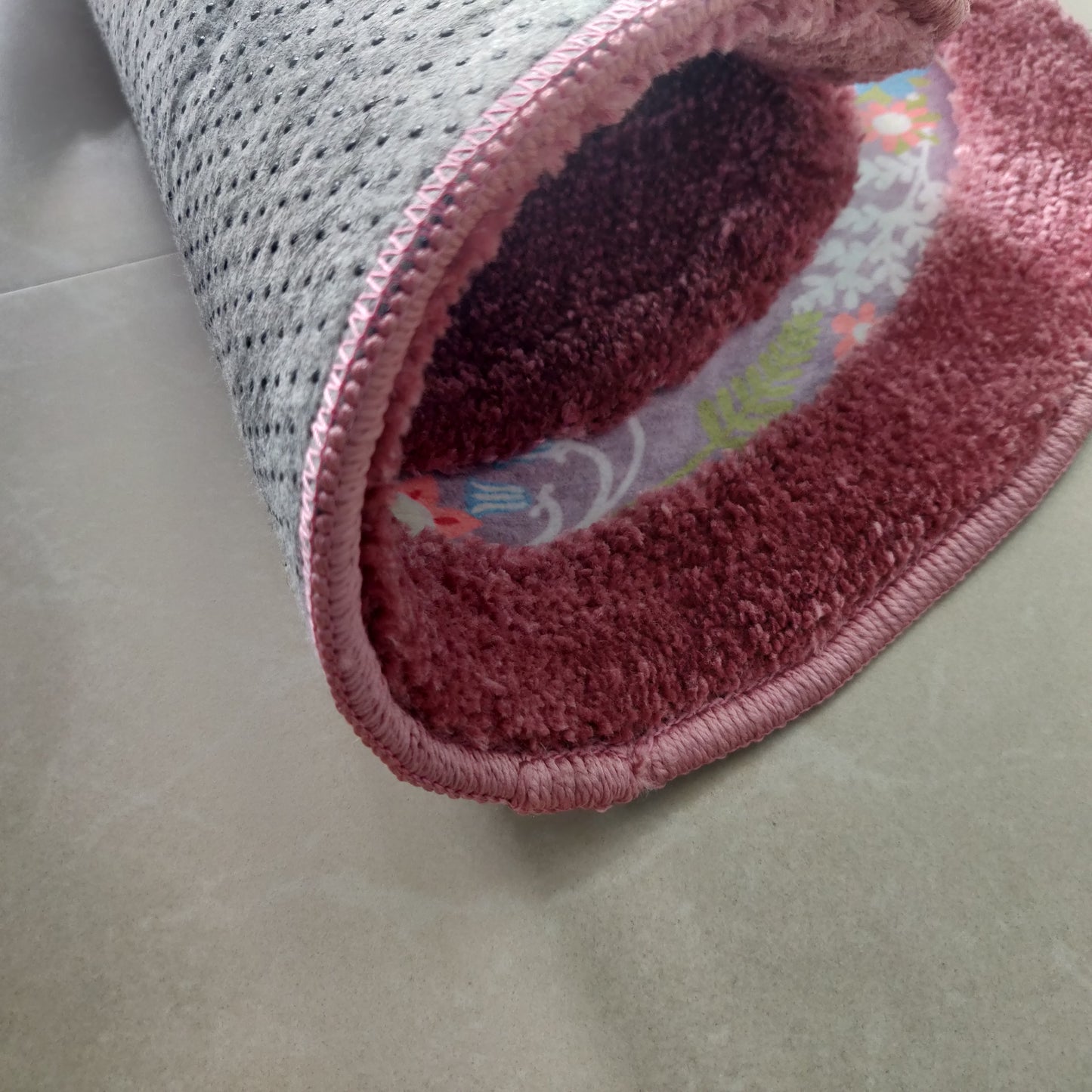 Avioni Home| Zengrove Floormat Collection | Soft Shaggy Oval Shape Floor mat /Door Mat | Wine Pink | Fluffy & 10mm Thick Mat | 40 x 60 CM